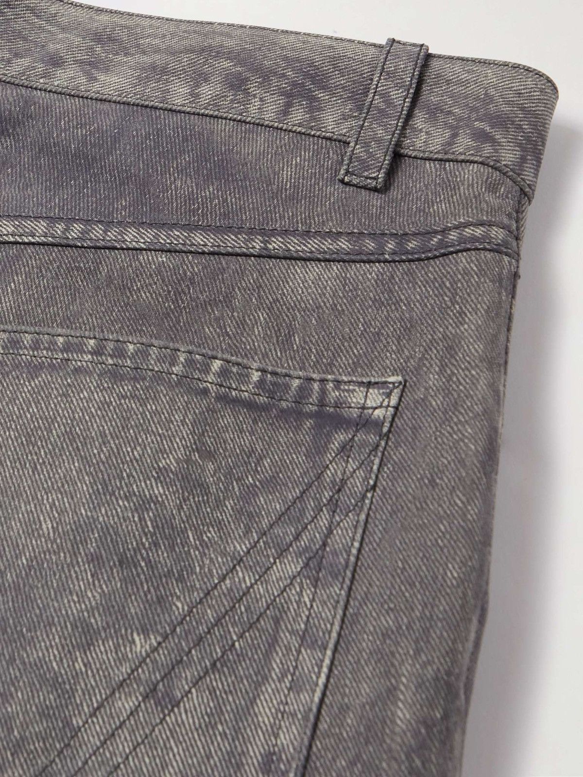 Bottega Veneta $7.3K VALUE Leather Printed Denim Pants in Grey Size US 32 / EU 48 - 5 Thumbnail