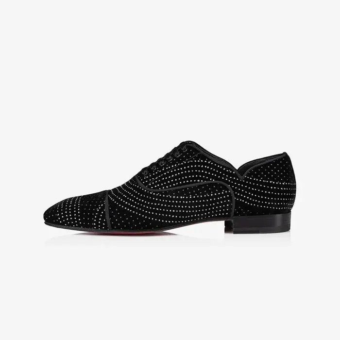 Christian Louboutin o1s1wg111224 Greggy Chick Flat Velvet in Black Size US 11 / EU 44 - 3 Thumbnail