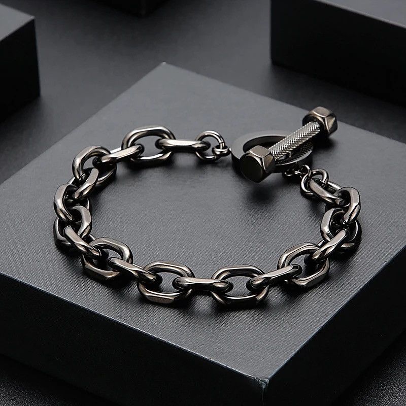 Vintage Vintage 19CM Black Buckle Bracelet Size ONE SIZE - 1 Thumbnail