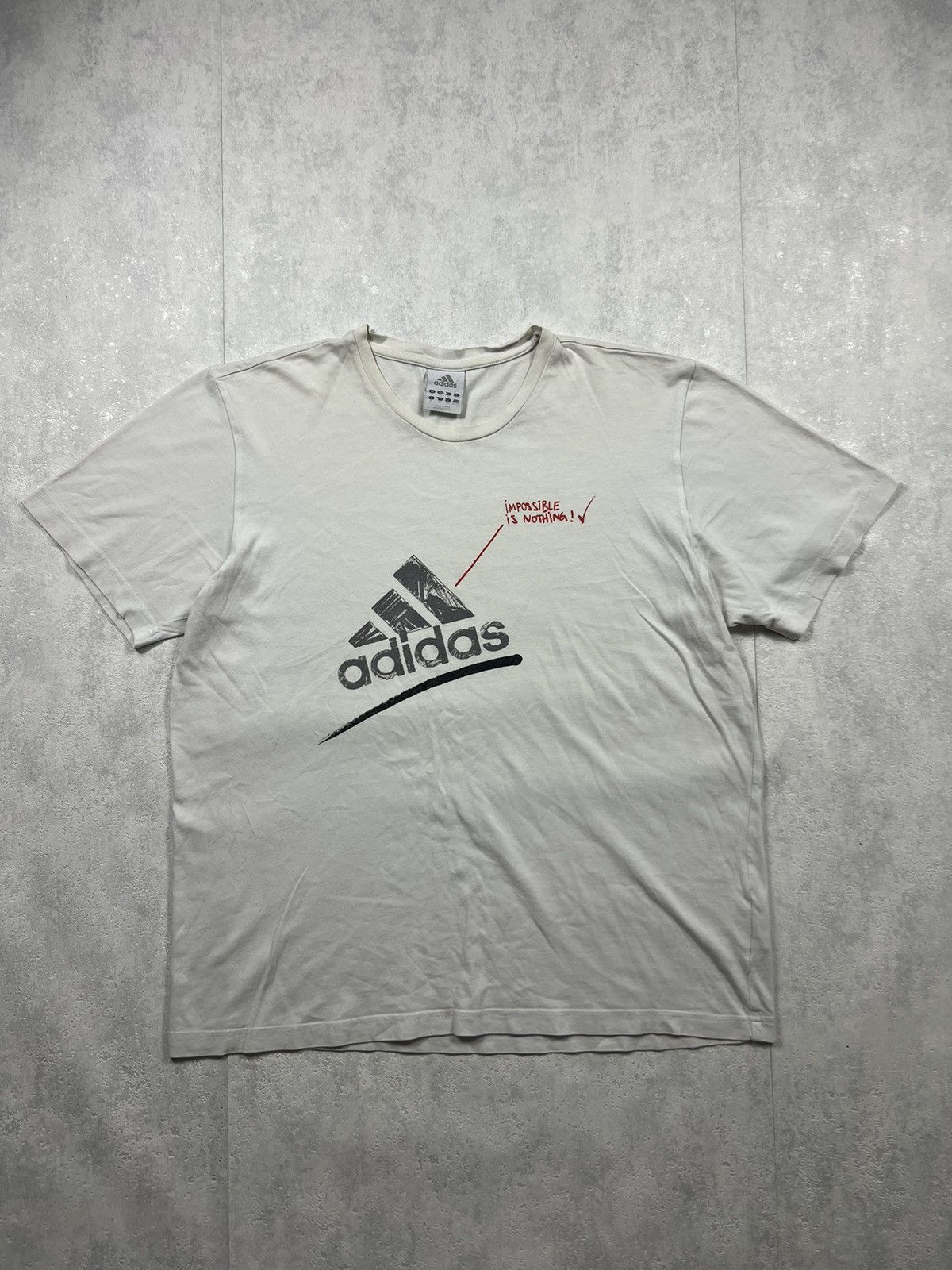 Adidas 00’s ADIDAS RETRO IMPOSSIBLE IS NOTHING BIG LOGO TEE Size US XL / EU 56 / 4 - 1 Thumbnail