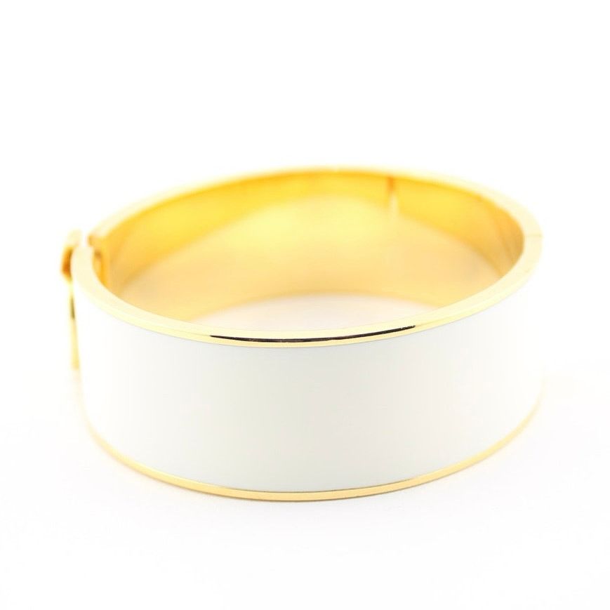 Kate Spade Kate Spade White Enamel Gold Tone Hinged Spade Bangle Size ONE SIZE - 4 Thumbnail