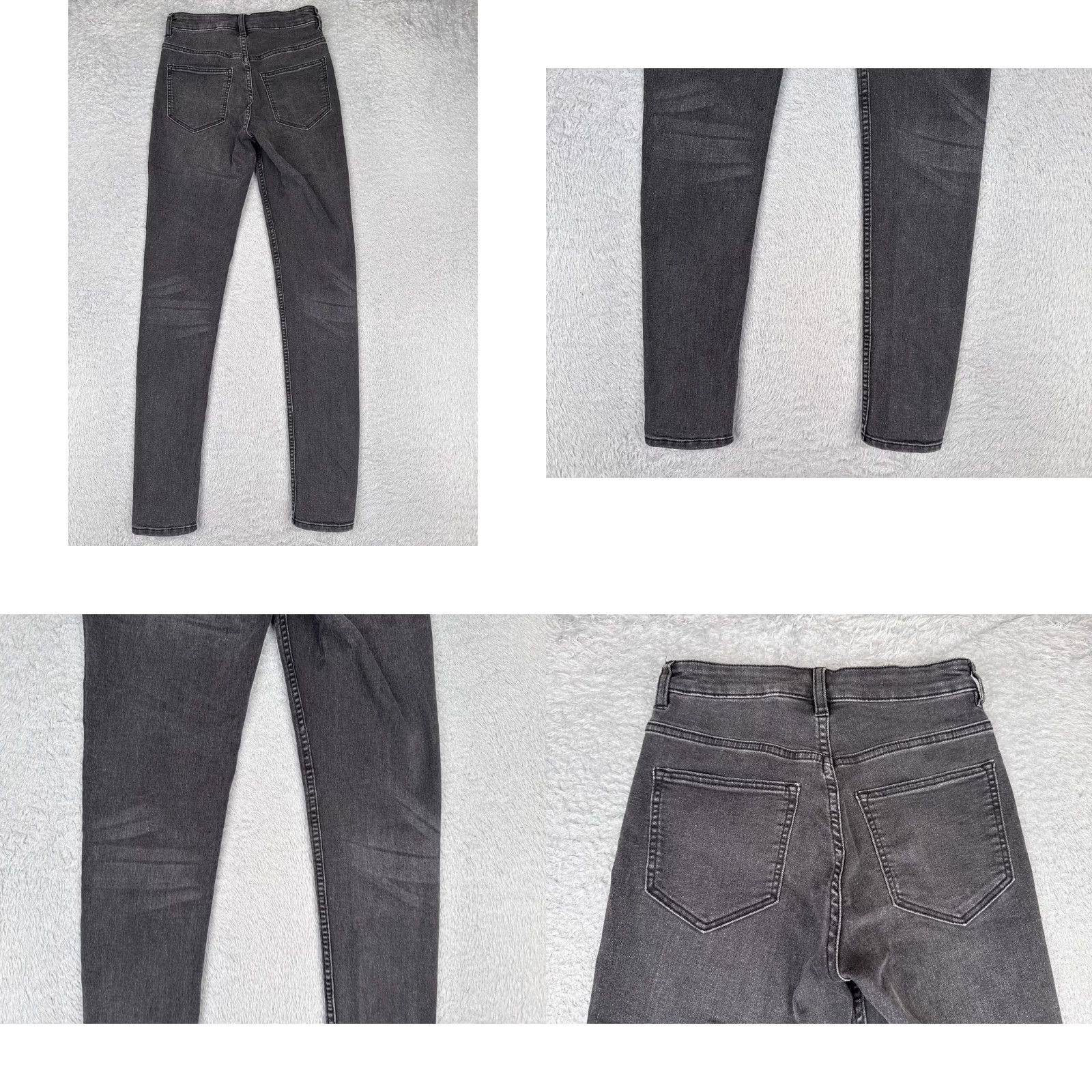 H&M H&M Divided Jeans Womens Skinny Black Mid Rise 24x29 Cotton Blend Denim 5-Pocket Stretch Distressed 2 Regular Jeans Mens Womens Boys Girls Size 26" / US 2 / IT 38 - 9 Thumbnail