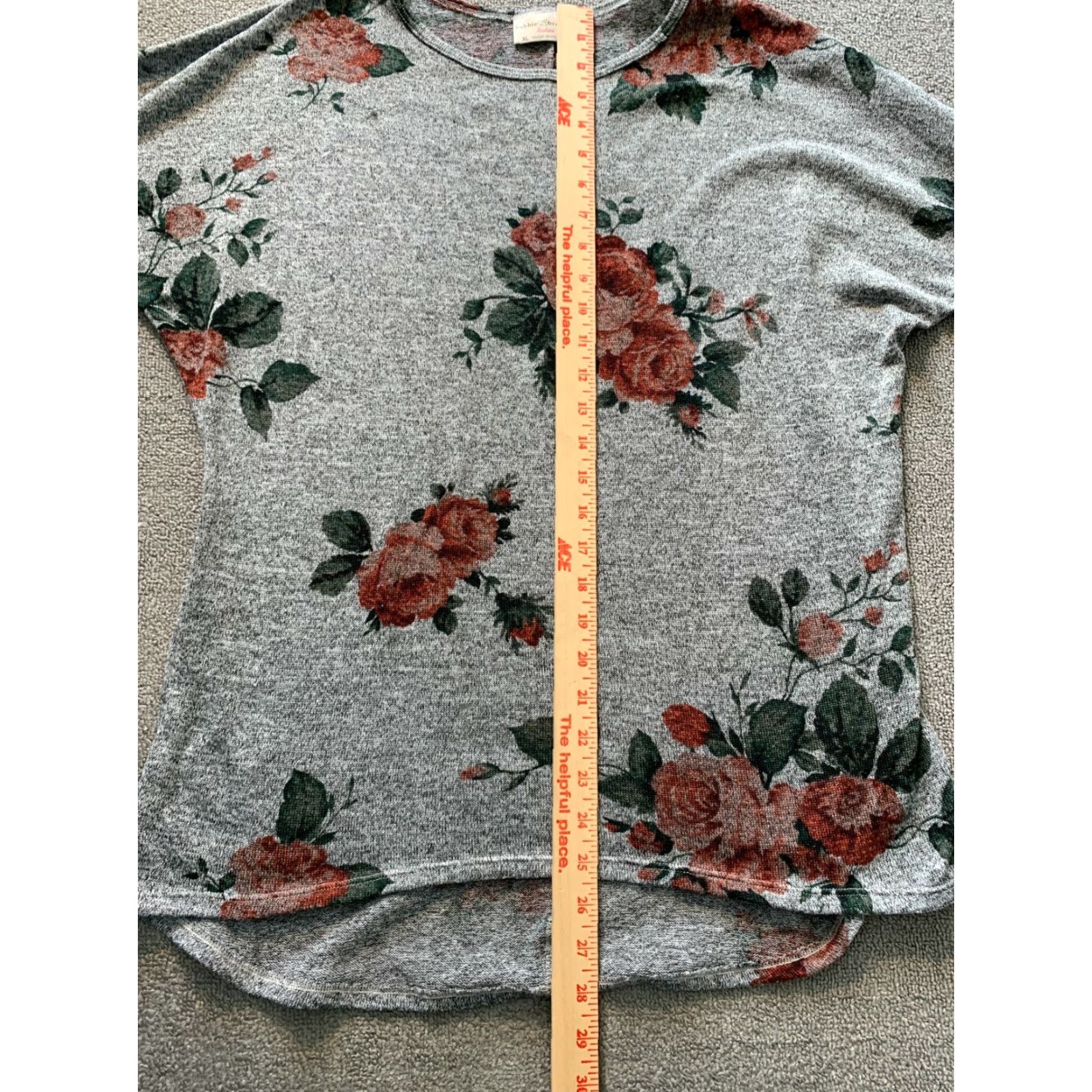Vintage Bobbie Brooks Women's Short Sleeve Shirt Knit Floral Rose XL Ladies Pattern Size XL / US 12-14 / IT 48-50 - 4 Thumbnail
