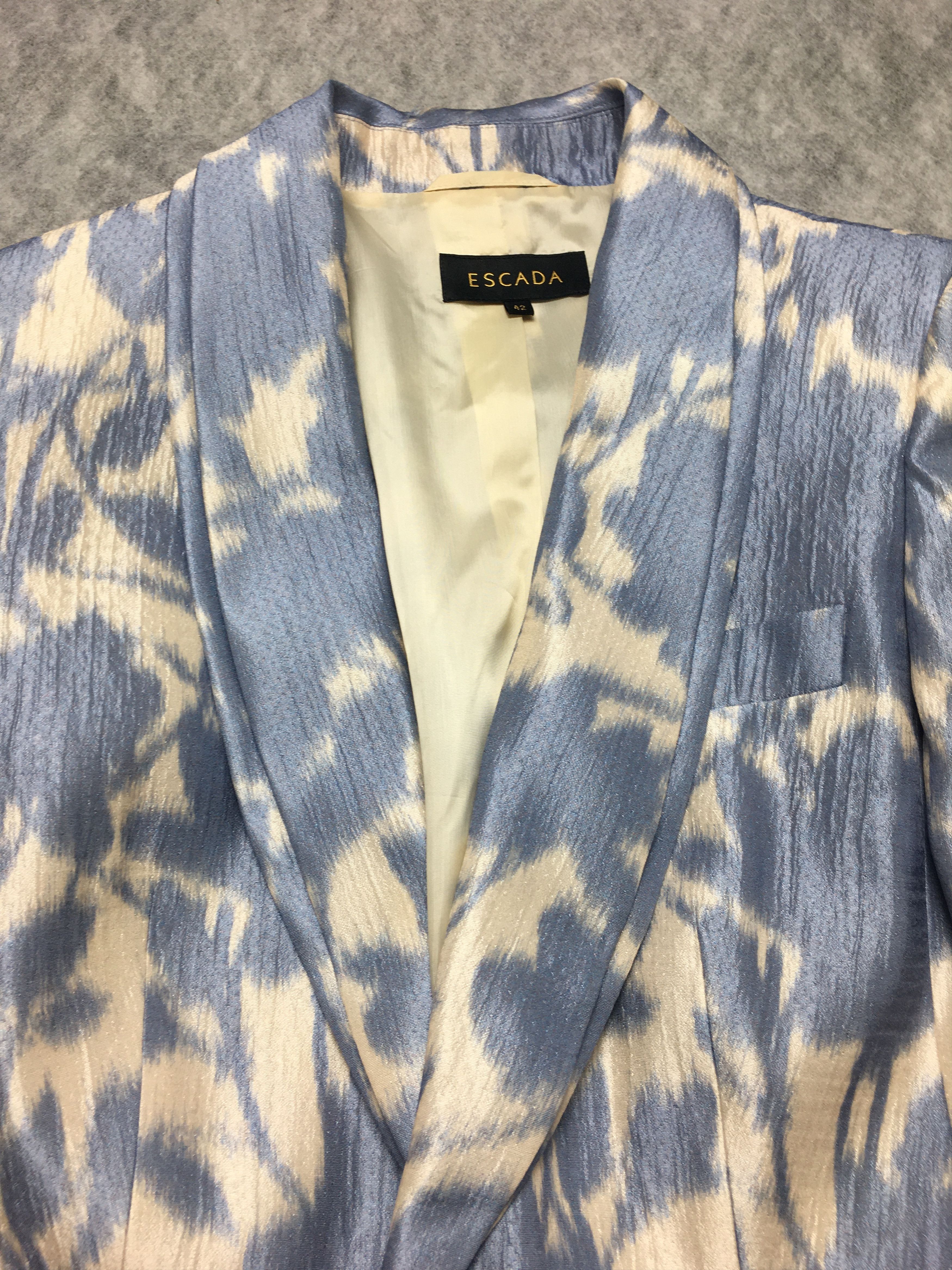 Escada ESCADA Silk Cotton Floral Print Blazer Jacket EU 42 Size L / US 10 / IT 46 - 9 Thumbnail