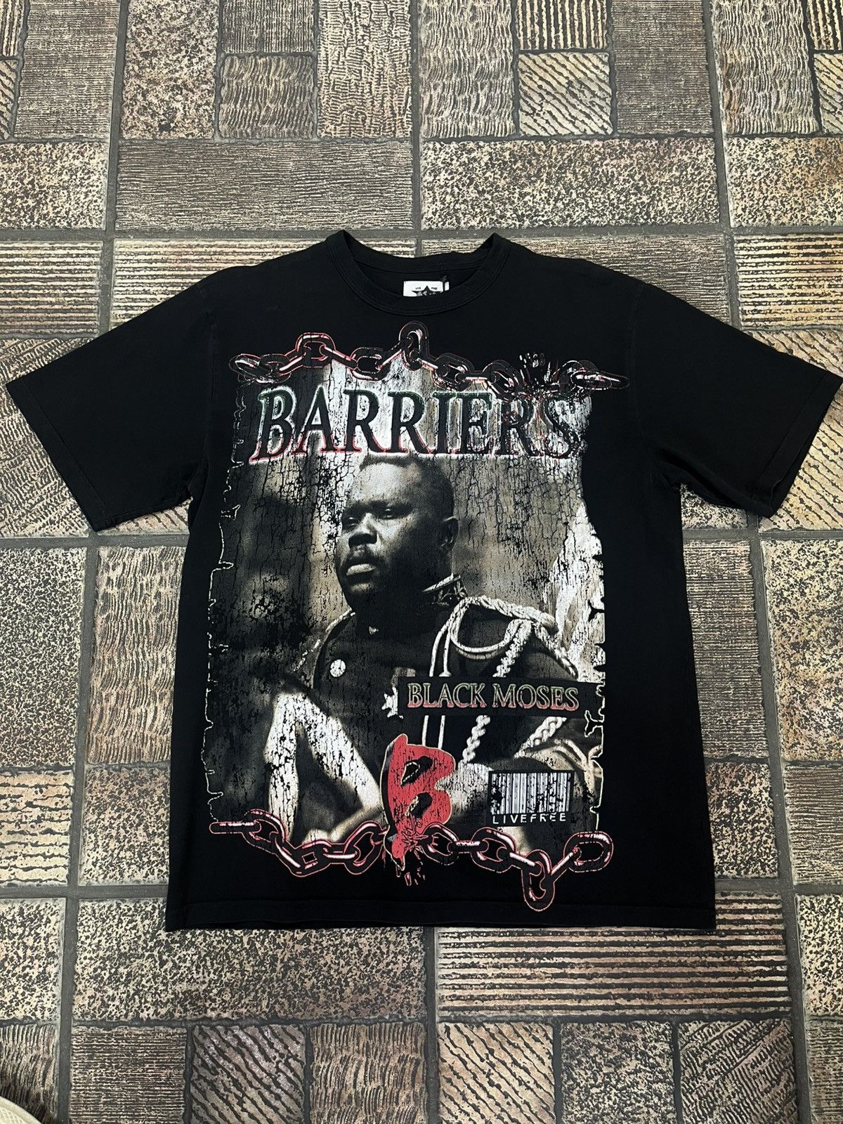 Barriers New Barriers Black Moses T-Shirt Black Sz. Medium Size US M / EU 48-50 / 2 - 1 Thumbnail