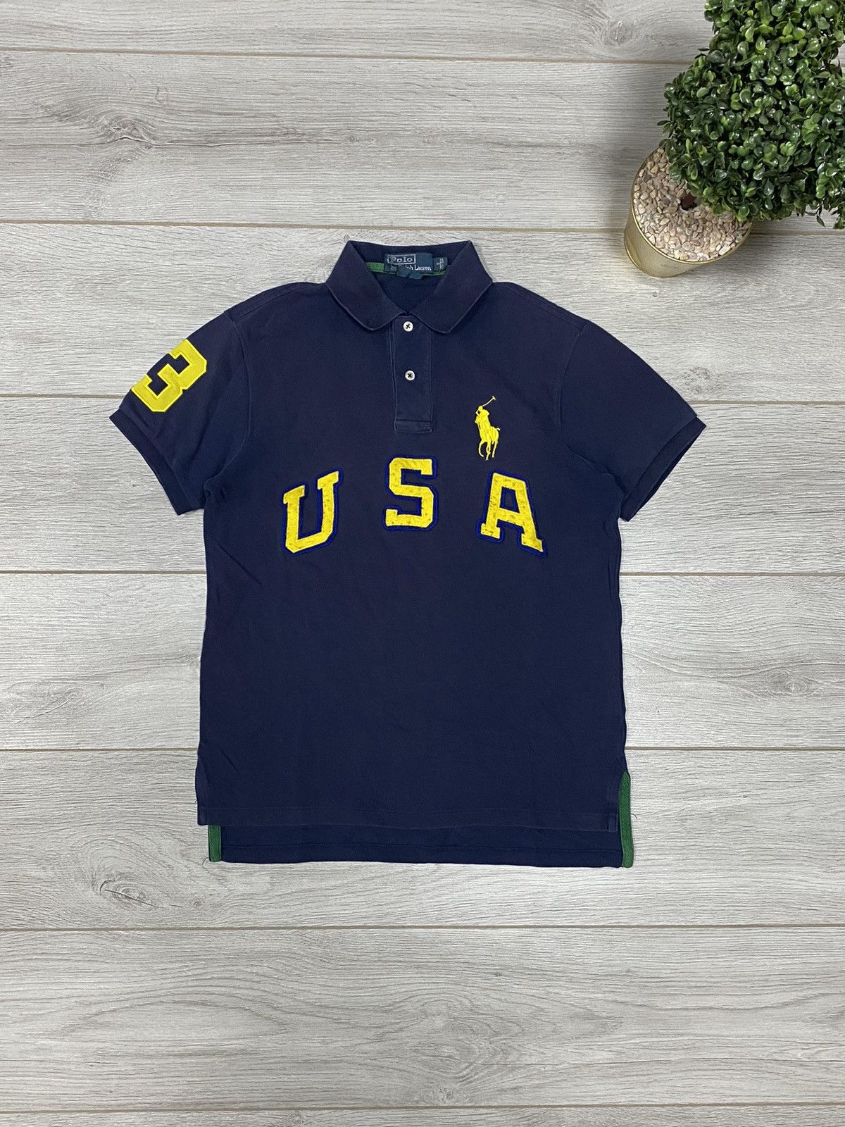 Vintage Polo Ralph Lauren USA big logo vintage shirt Size US S / EU 44-46 / 1 - 1 Thumbnail