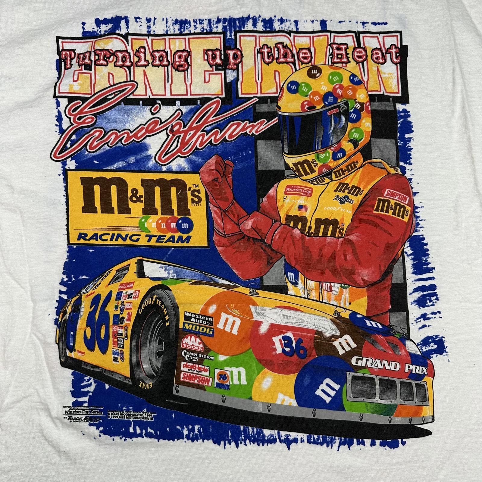 Other NASCAR M&M's Mens T-Shirt White Racing Graphic Vintage Size US XL / EU 56 / 4 - 2 Thumbnail