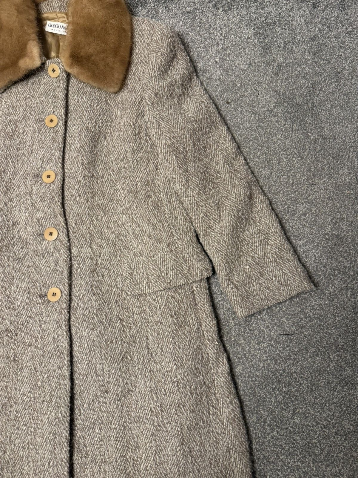 Giorgio Armani Giorgia Armani Wool & Mink fur overcoat Vintage Size M / US 6-8 / IT 42-44 - 2 Thumbnail