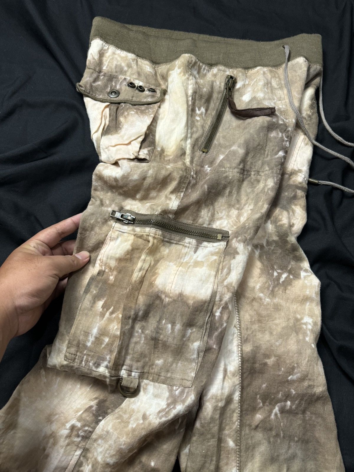 If Six Was Nine × Japanese Brand × Le Grande Bleu (L.G.B.) G.O.A Goa Flared Bootcut Cargo Pants Bleach Brown Size US 32 / EU 48 - 4 Thumbnail