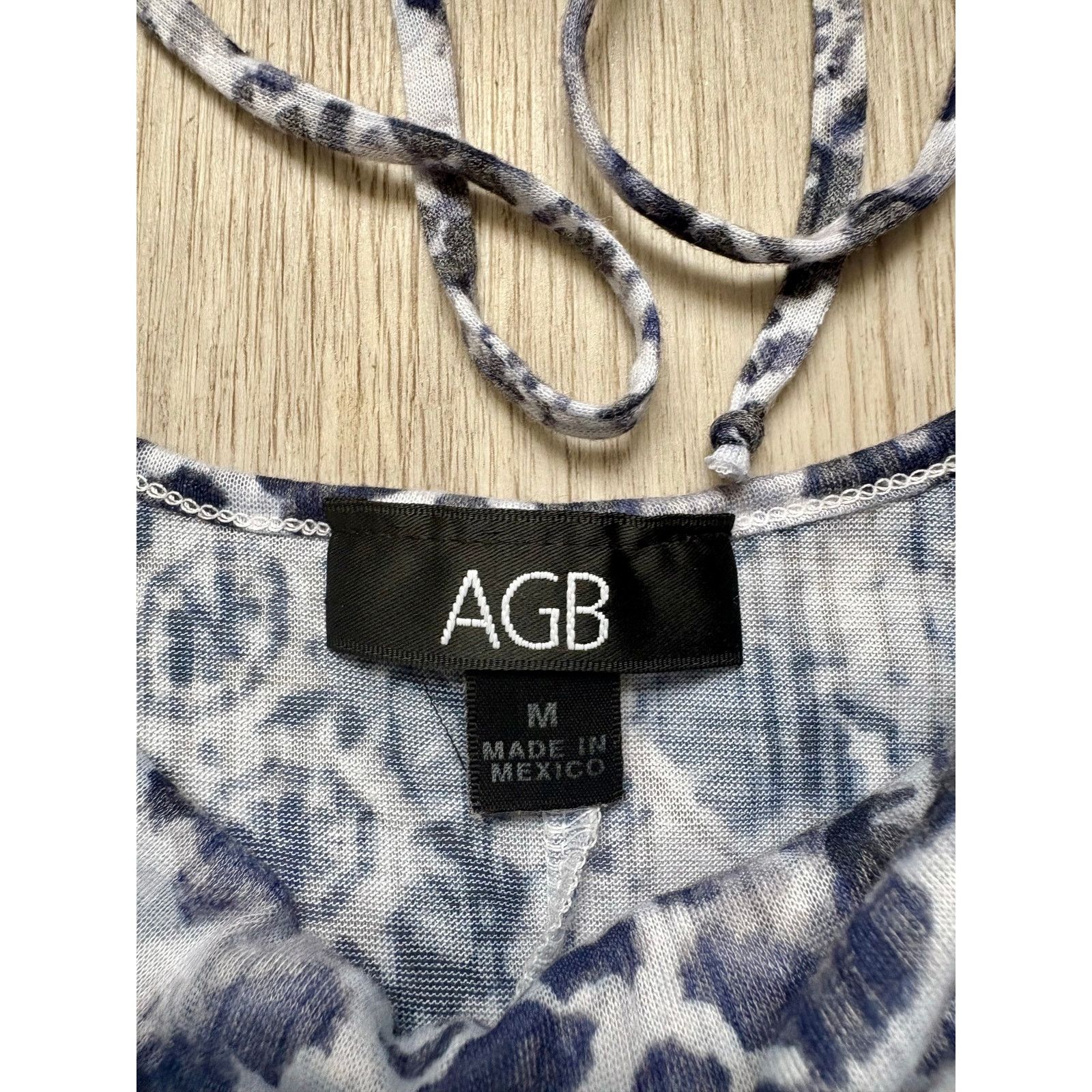 Other AGB | Watercolor Abstract Print Tie Back Blouse | Medium Size M / US 6-8 / IT 42-44 - 3 Thumbnail
