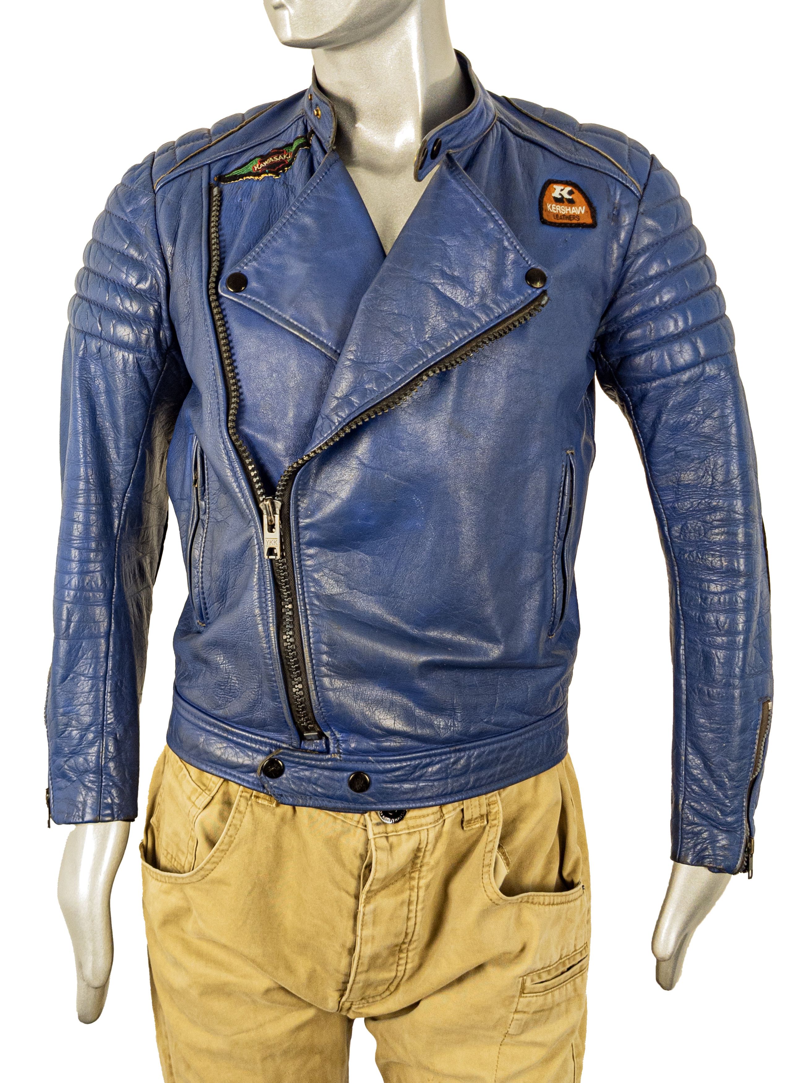 Vintage Vintage 70s Kershaw Blue Leather Motorcycle Biker Jacket Size US XS / EU 42 / 0 - 6 Thumbnail