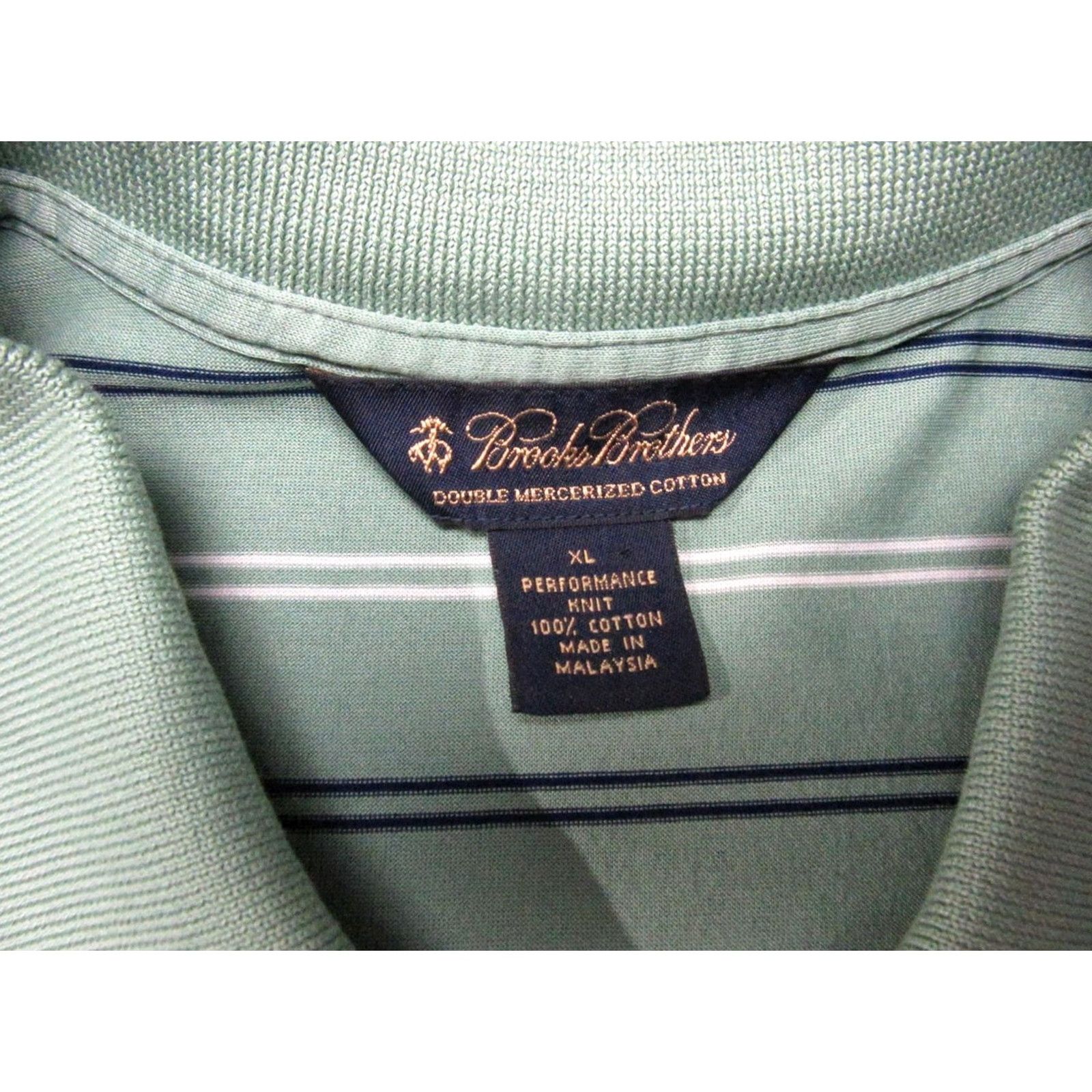 Brooks Brothers Brooks Brothers Polo Shirt Mens XL Green Striped Performance Knit Casual Golf Short Sleeve Shirt Mens XL Green Striped Polo Size US XL / EU 56 / 4 - 3 Thumbnail