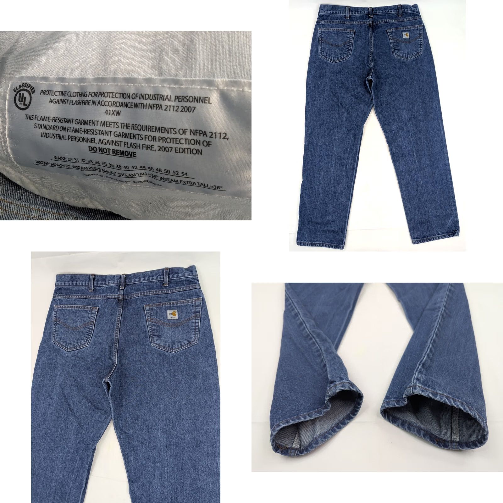Carhartt Carhartt FR Fire Resistant Straight Leg Blue Jeans Men 38x32.5 Blue Denim 5-Pocket Logo USA Carhartt Pants Regular Straight Mens Jeans Size US 38 / EU 54 - 8 Thumbnail
