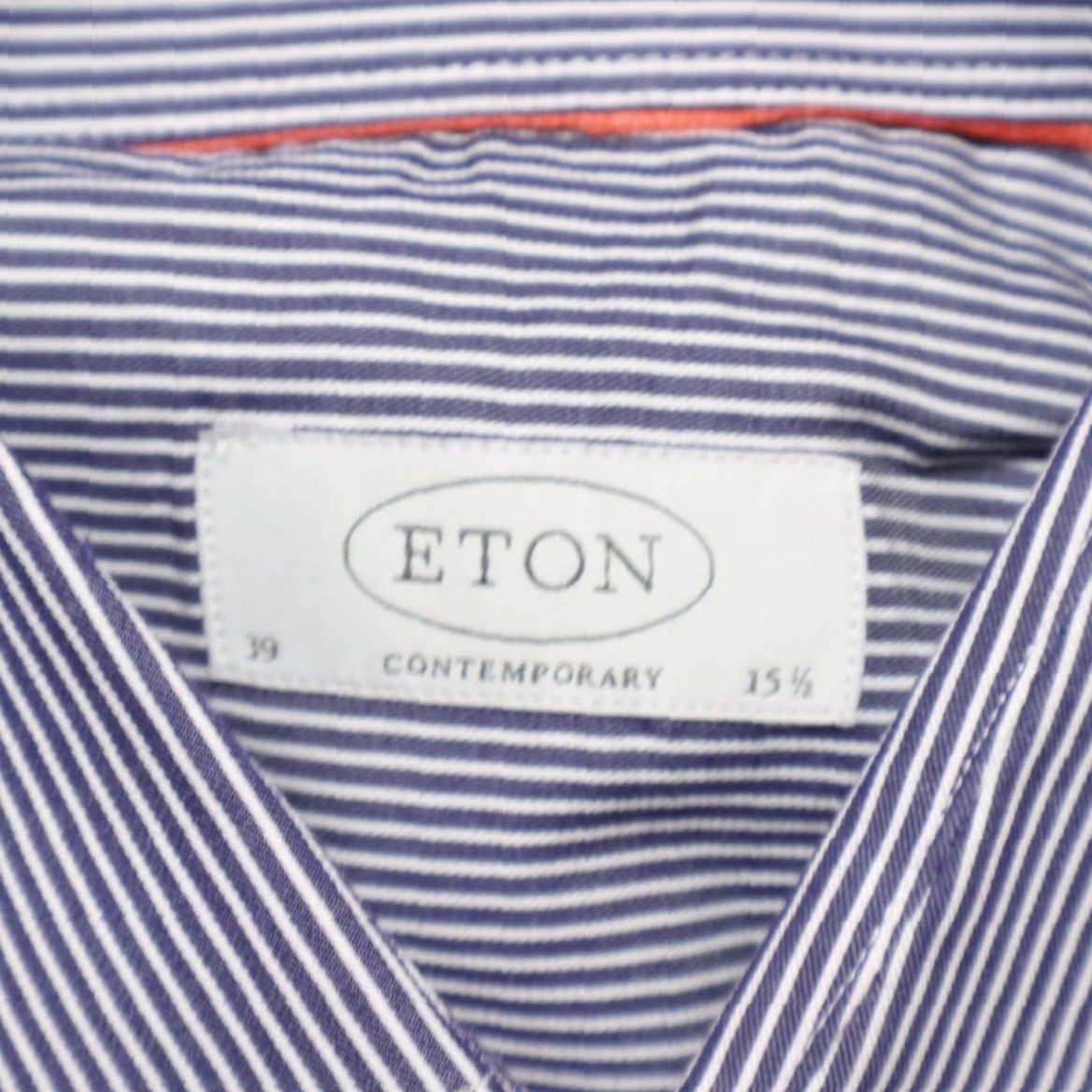 Eton Eton Contemporary Poplin Cotton Striped Long Sleeve Button Up Shirt Blue Men's 39 Size US L / EU 52-54 / 3 - 5 Thumbnail