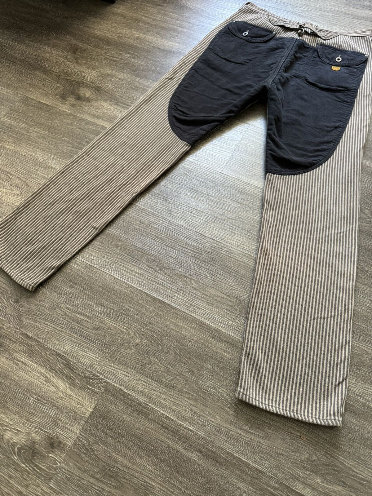 Kapital Kapital Hickory Winday Back Patch Striped Pants Workwear m Size US 34 / EU 50 - 2 Thumbnail