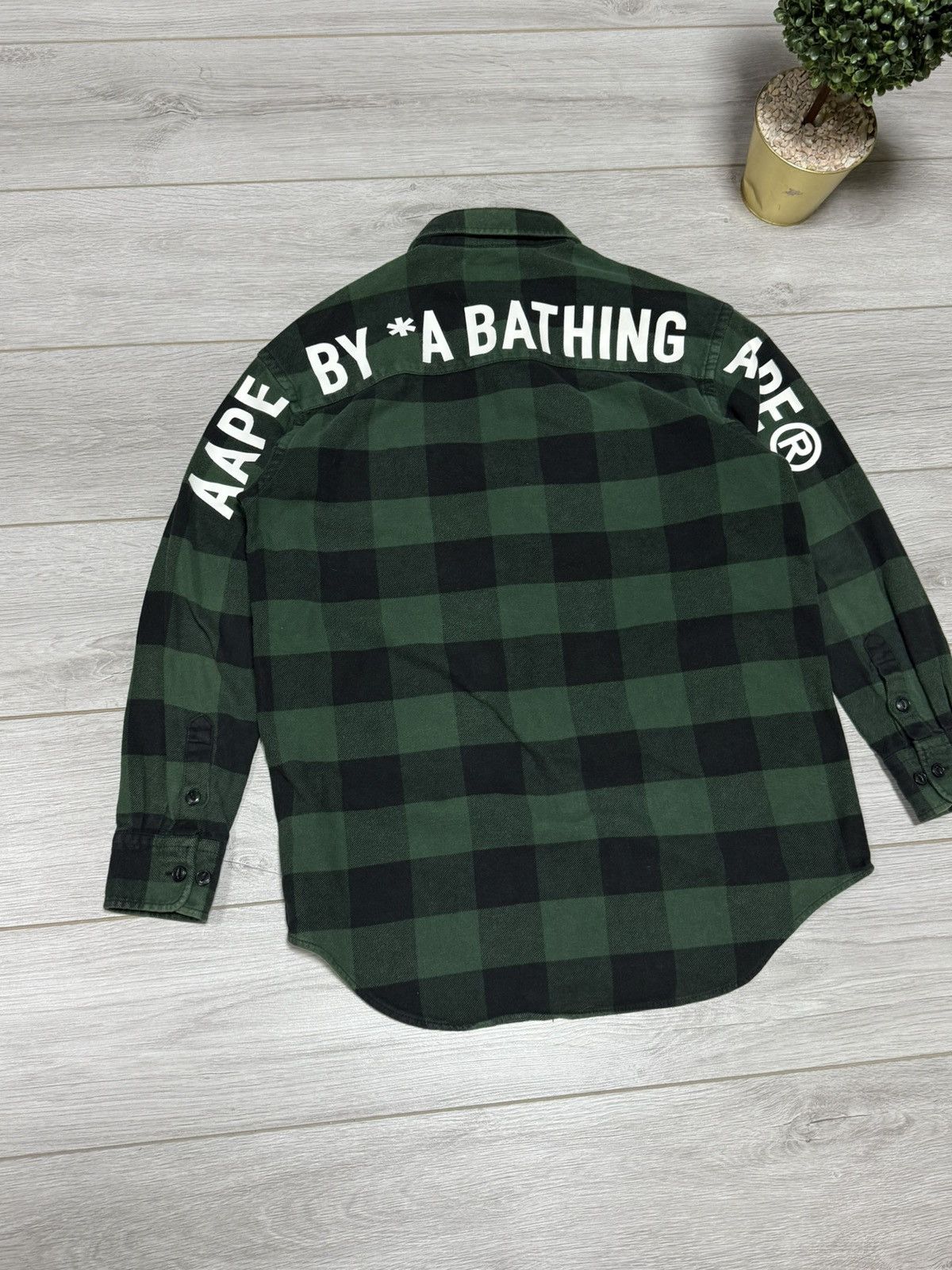Aape Aape Bape check shirt plaid overshot spell out big logo Size US M / EU 48-50 / 2 - 5 Thumbnail