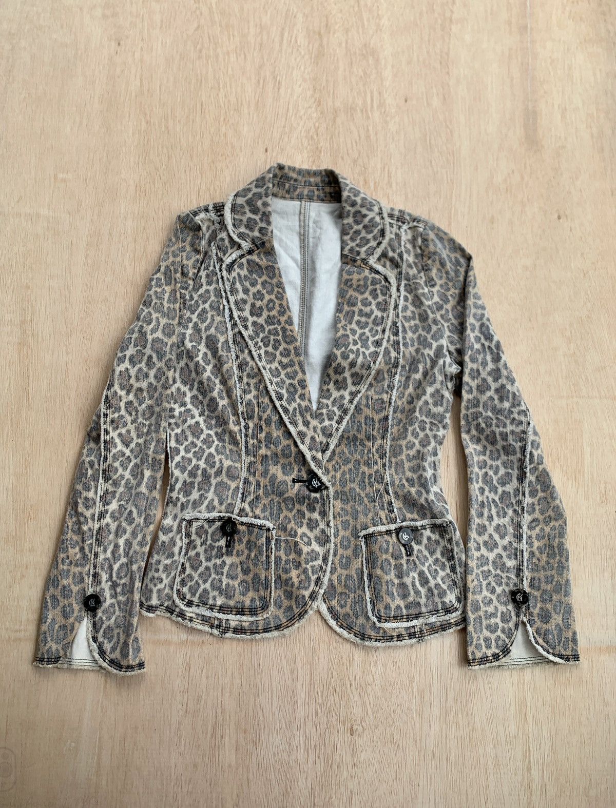 20471120 Vintage Leopard Blazer Ifsixwasnine Punk Style Size M / US 6-8 / IT 42-44 - 2 Thumbnail