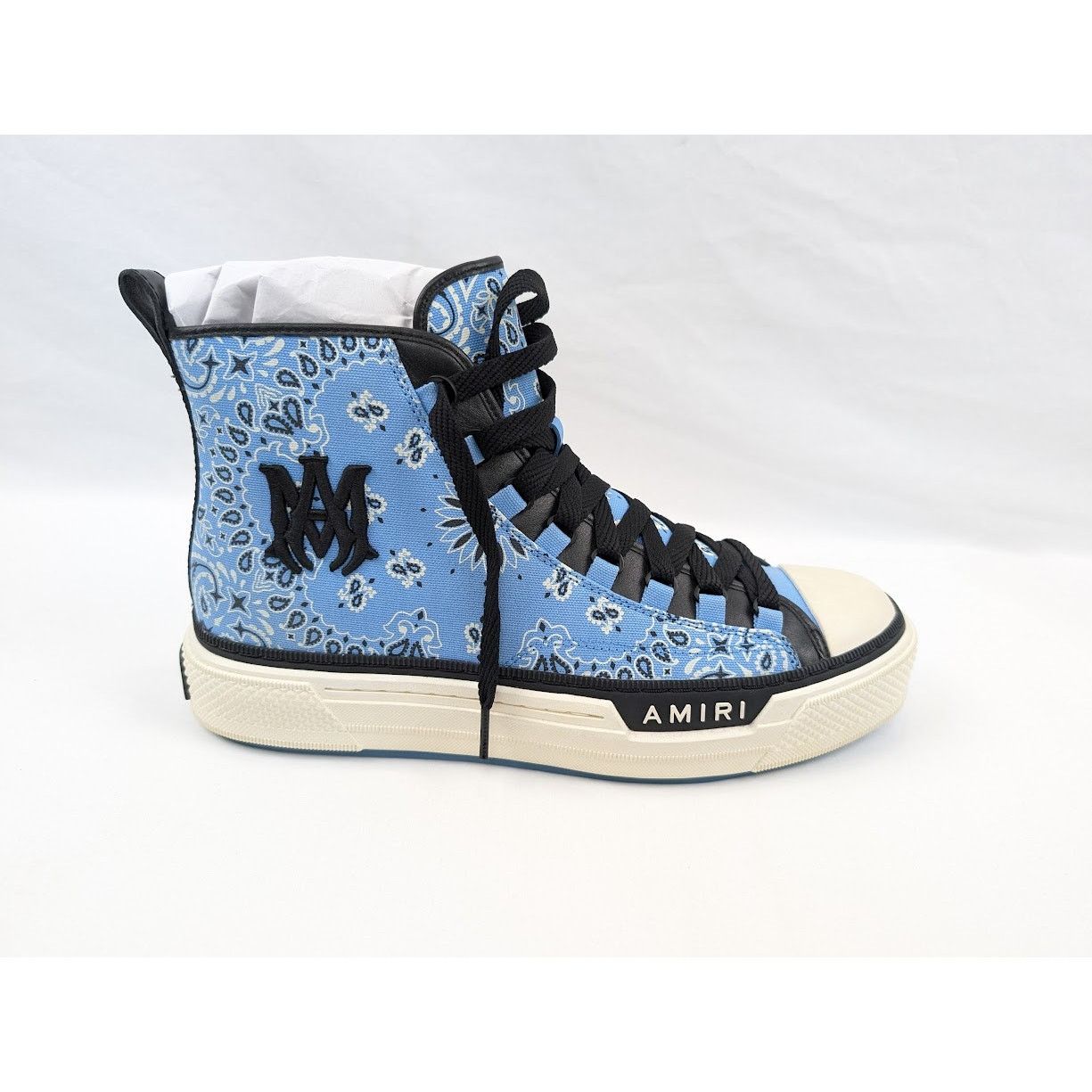 Amiri o1rshd1 Q:2 / Bandana Ma Court Hi-Top Sneakers Carolina Blue Size US 13 / EU 46 - 1 Thumbnail
