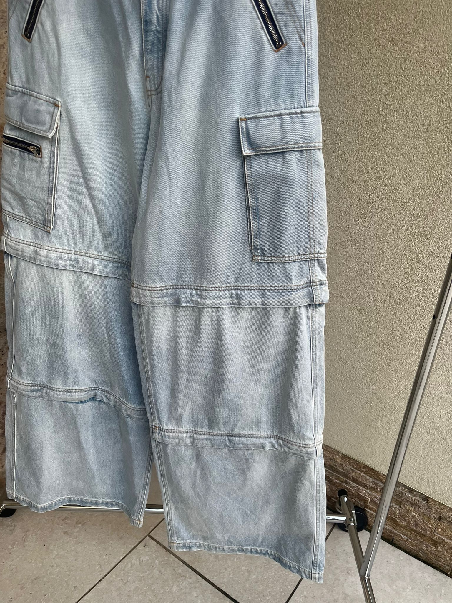 Vetements Triple Zip Baggy Jeans in Denim Light Blue Size US 30 / EU 46 - 6 Thumbnail