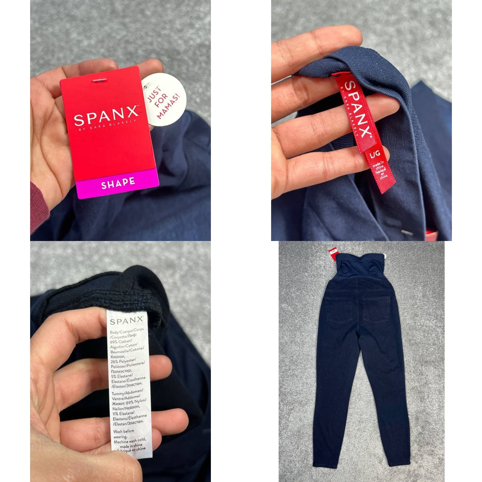 Spanx Spanx Mama Maternity Denim Leggings Womens Large Blue Stretch Ankle Jean ish High Rise L Color Blue Casual Modern Outdoor Walking Size 42" / US 20 - 8 Thumbnail