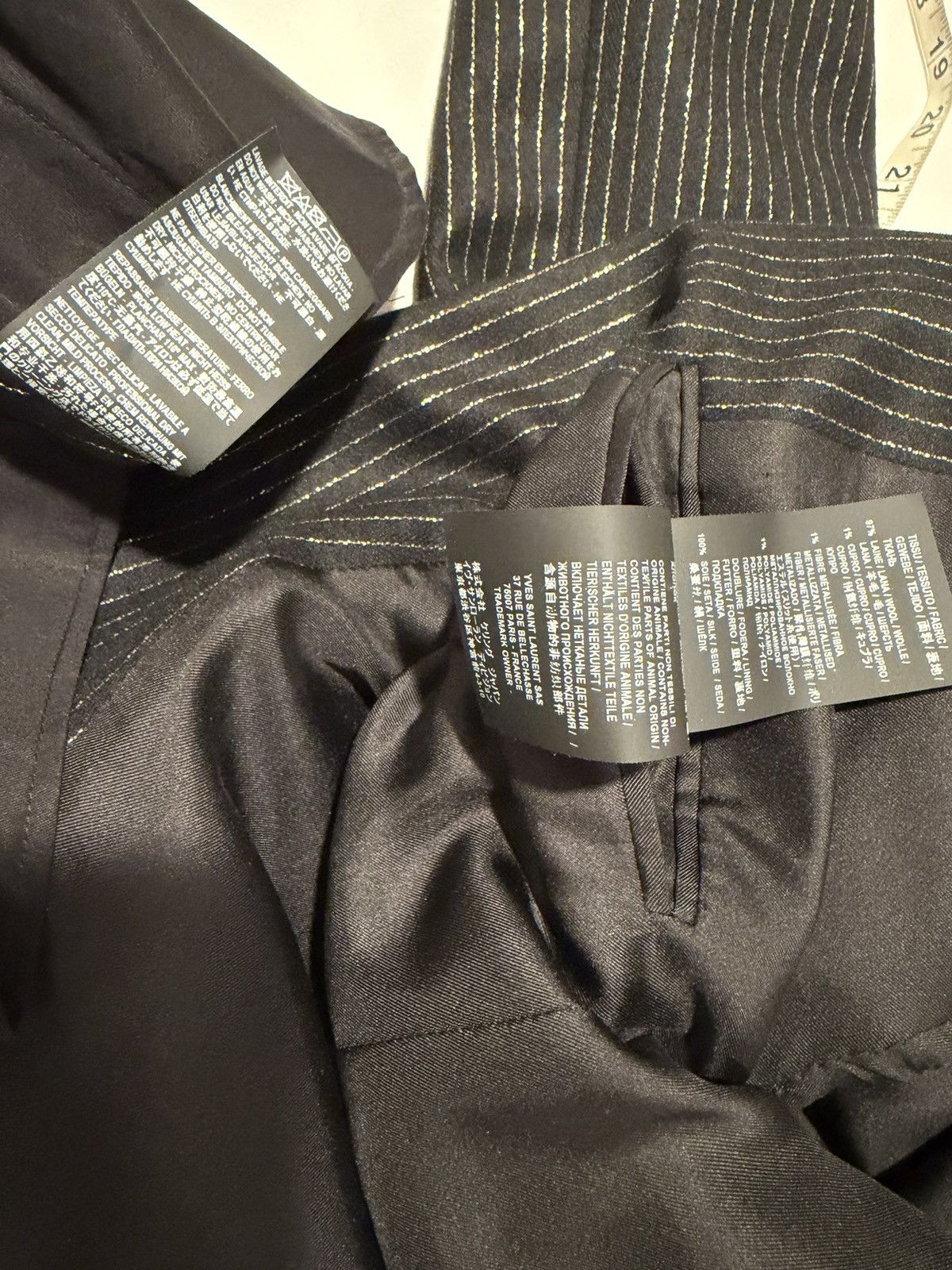 Saint Laurent Paris Saint Laurent mens gold stripes suit. 54/44. $4400 Size 44R - 7 Thumbnail