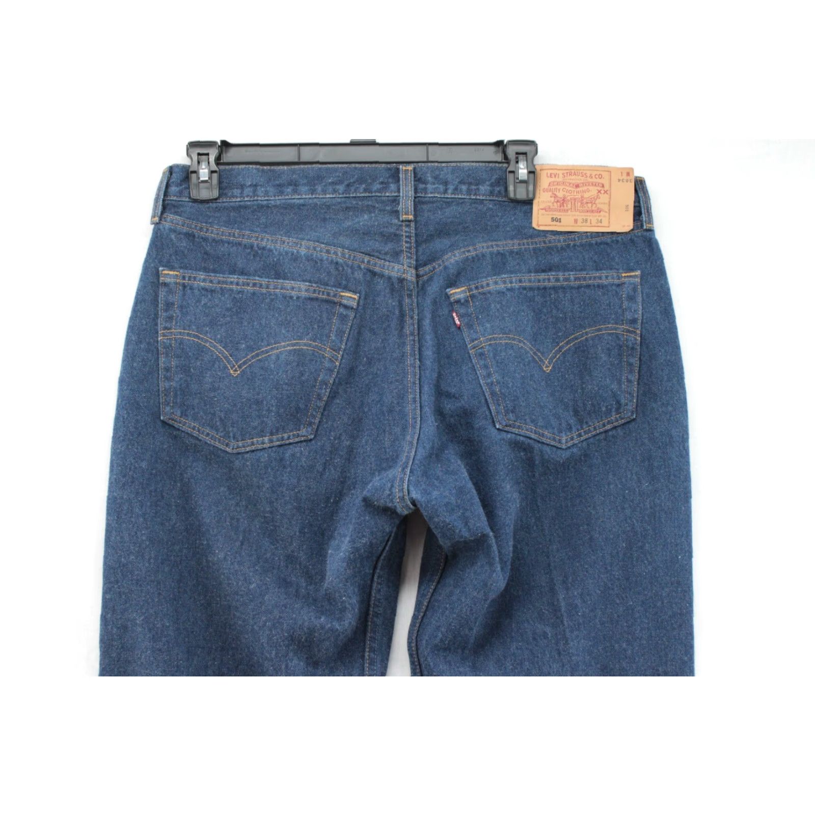 Levi's VINTAGE Levi’s 501 Jeans 38x35 Blue Cowboy Workwear Button Fly Made in USA Men's Jeans 501 Model USA Theme Cowboy USA 1990s Size US 38 / EU 54 - 7 Thumbnail