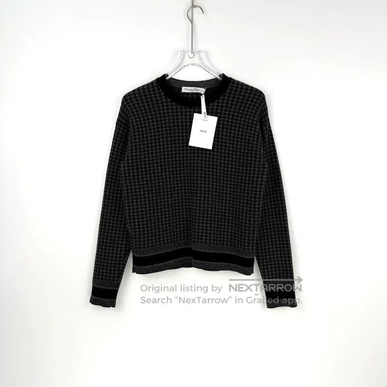 Dior Dior Black and gray checkered classic logo cashmere sweate Size XXS / US 00 / IT 34 - 3 Thumbnail