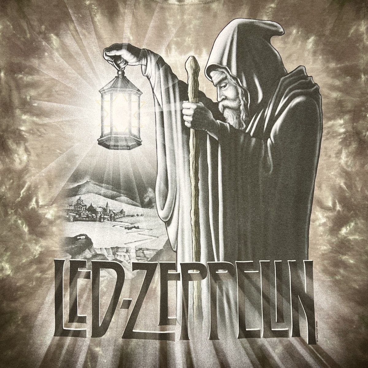 Liquid Blue LED ZEPPELIN IV Liquid Blue Tie Dye T-Shirt - Y2K Vintage Size US M / EU 48-50 / 2 - 2 Thumbnail