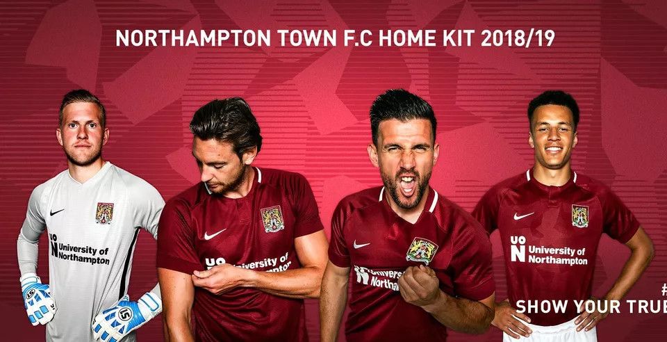 Nike NORTHAMPTON TOWN 2018 2019 HOME FOOTBALL SOCCER JERSEY Size US S / EU 44-46 / 1 - 9 Thumbnail