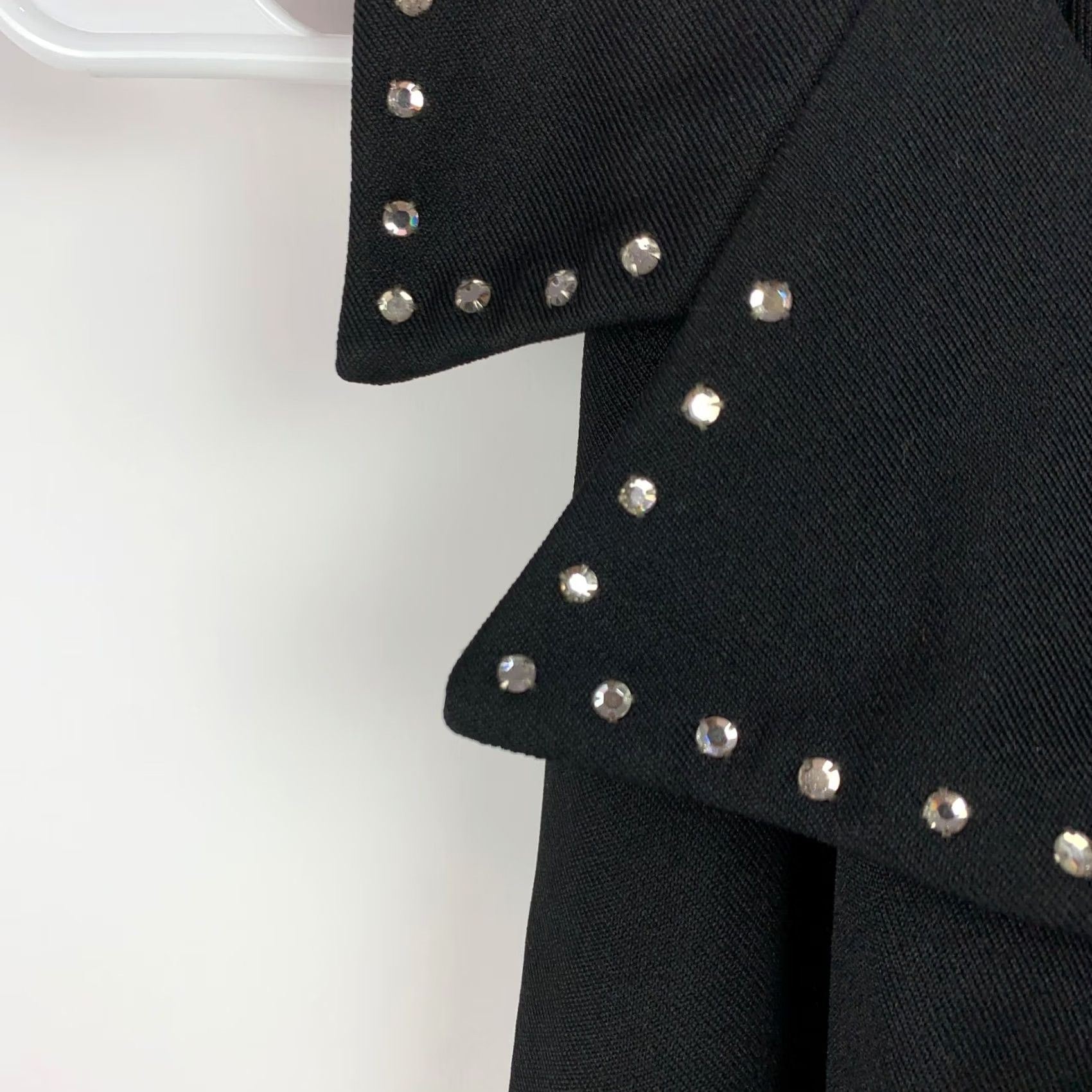 Vintage VINTAGE 90s Black Silver Collared Studded Long Formal Dress Juniors 9 Maxi Eveningwear Prom Dresses Womens Size M / US 6-8 / IT 42-44 - 3 Thumbnail
