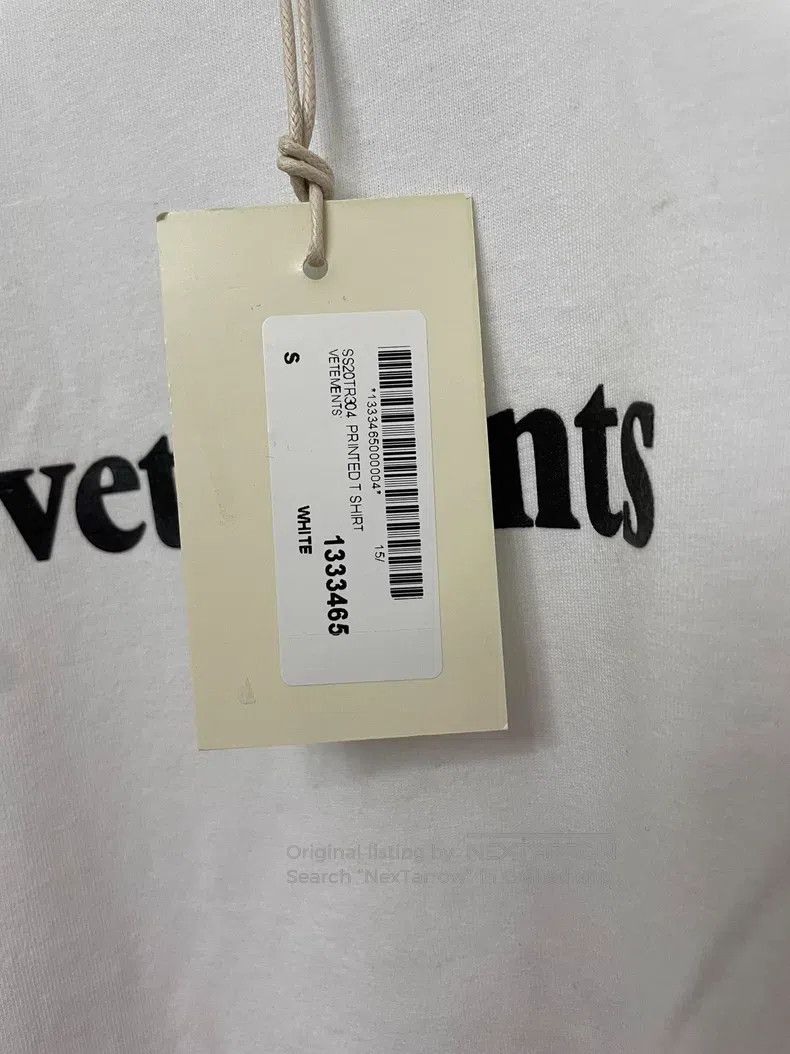 Vetements Vetements White Crew Neck Short Sleeve Size US S / EU 44-46 / 1 - 4 Thumbnail