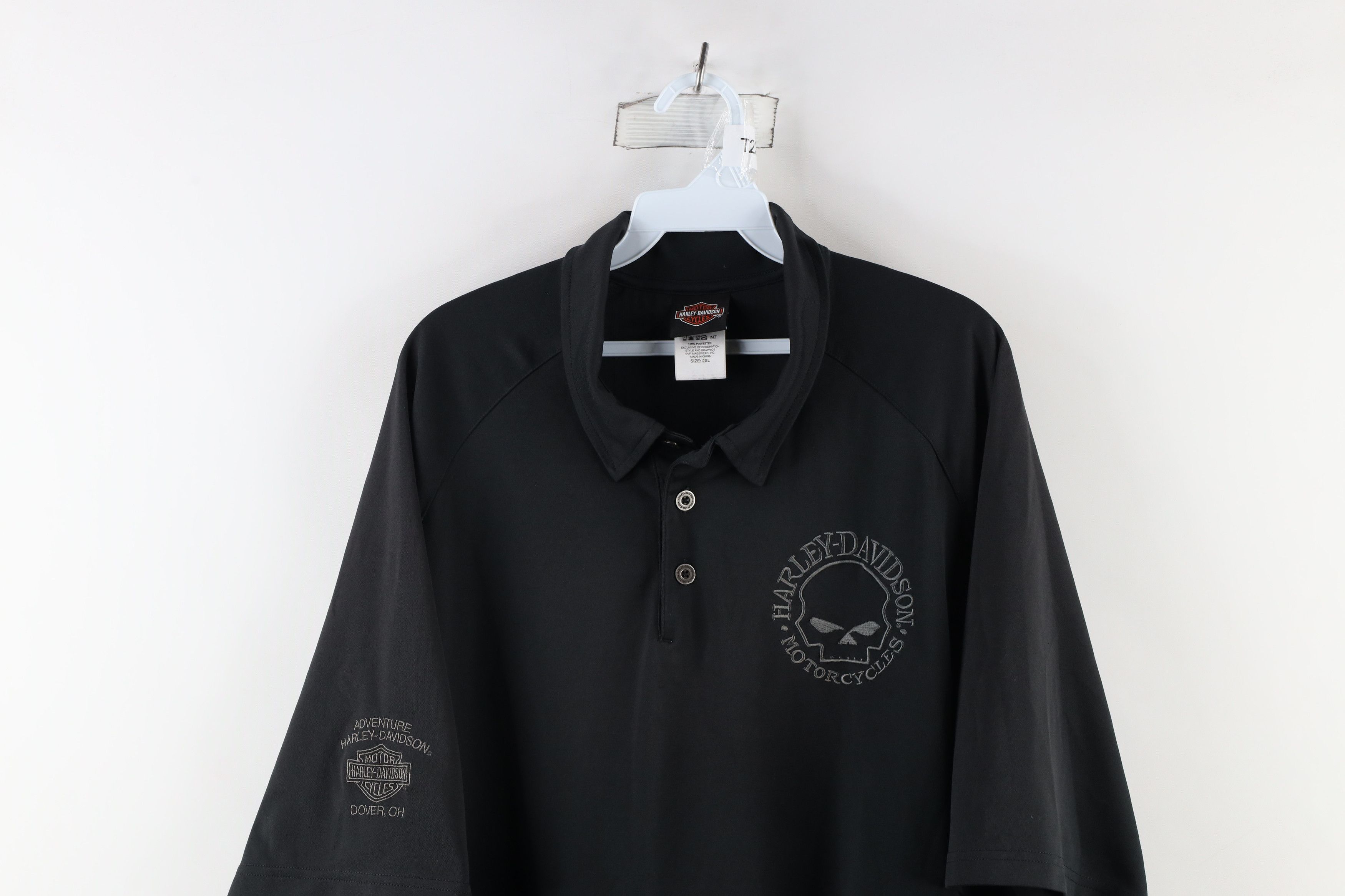 Harley Davidson × Vintage Vintage Y2K Harley Davidson Short Sleeve Polo Shirt Black Size US XXL / EU 58 / 5 - 2 Thumbnail