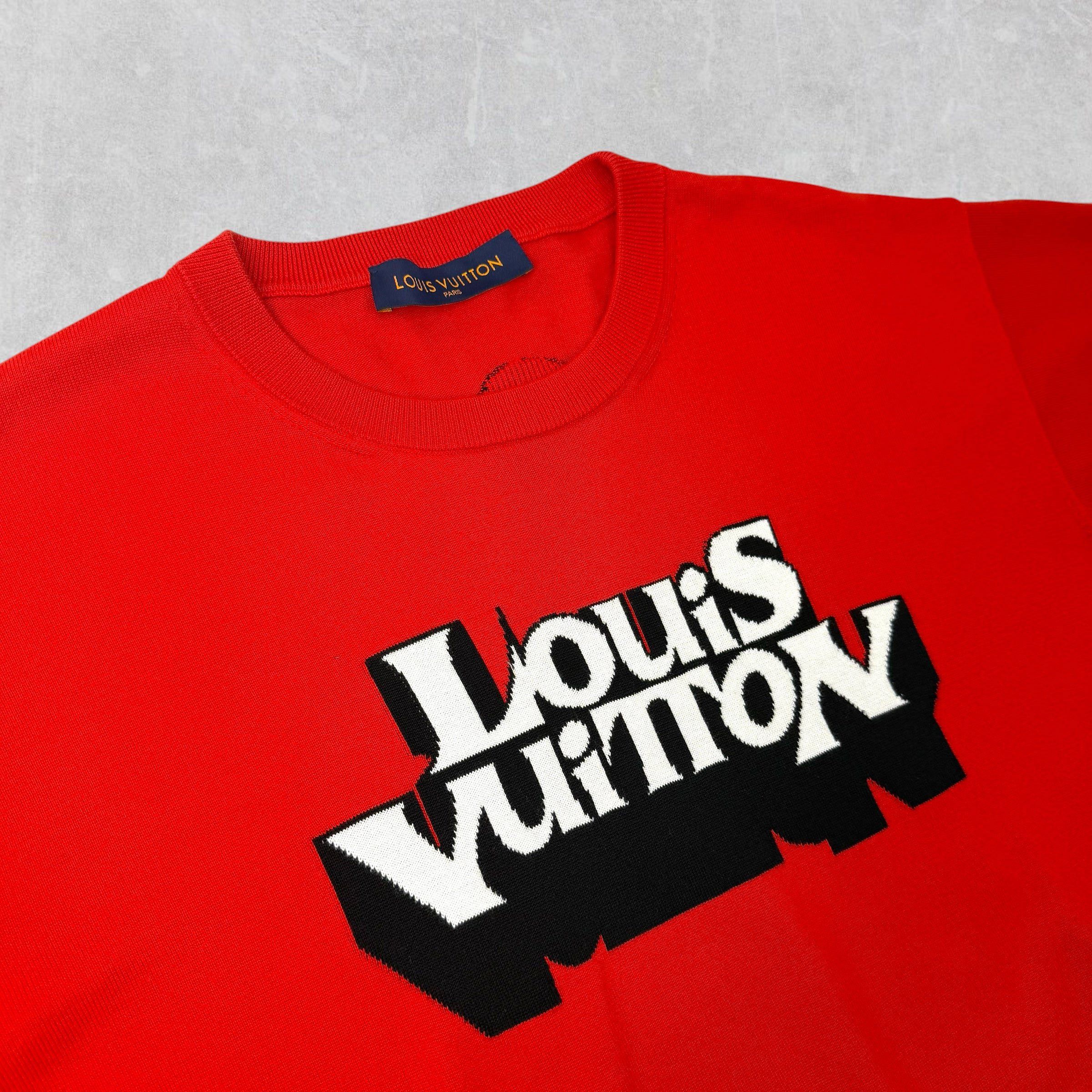 Louis Vuitton Louis Vuitton Intarsia Graphic Tee Red XXL Size US XXL / EU 58 / 5 - 3 Thumbnail