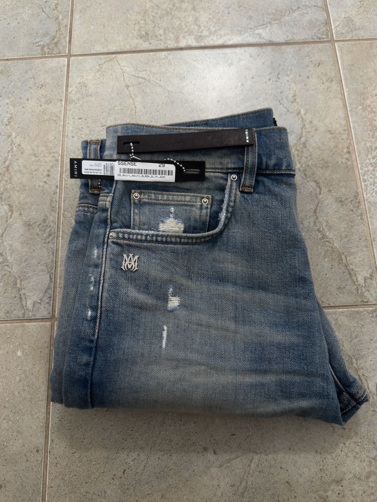 Amiri Amiri Blue slash slim jeans BRAND NEW W TAGS from ssense Size US 29 - 1 Thumbnail