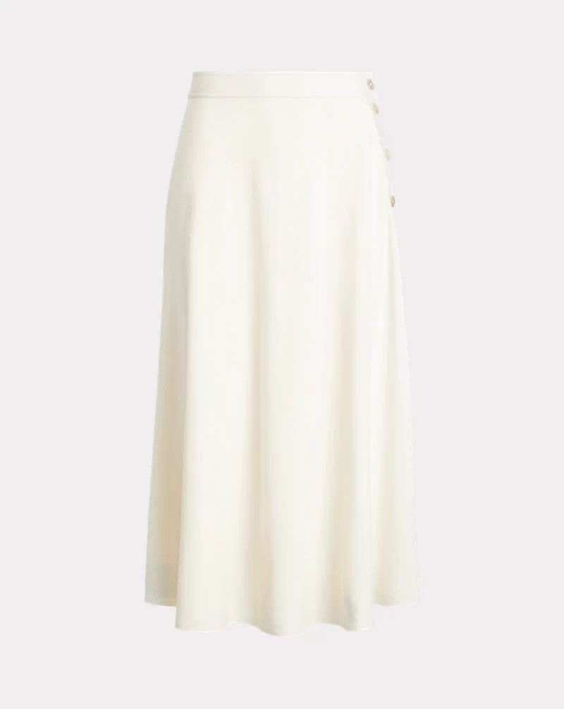 Polo Ralph Lauren Ralph Lauren Purple Label Cream Wool Crepe Skirt 4 NWT Size 28" / US 6 / IT 42 - 1 Thumbnail