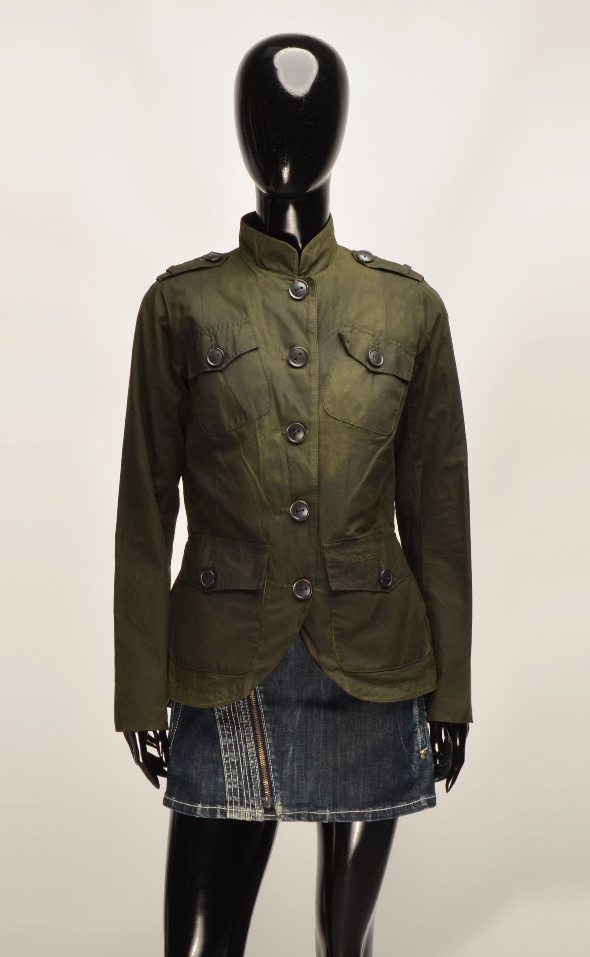 Barbour Barbour Women's Green Waxed Short Jacket Size M / US 6-8 / IT 42-44 - 1 Thumbnail