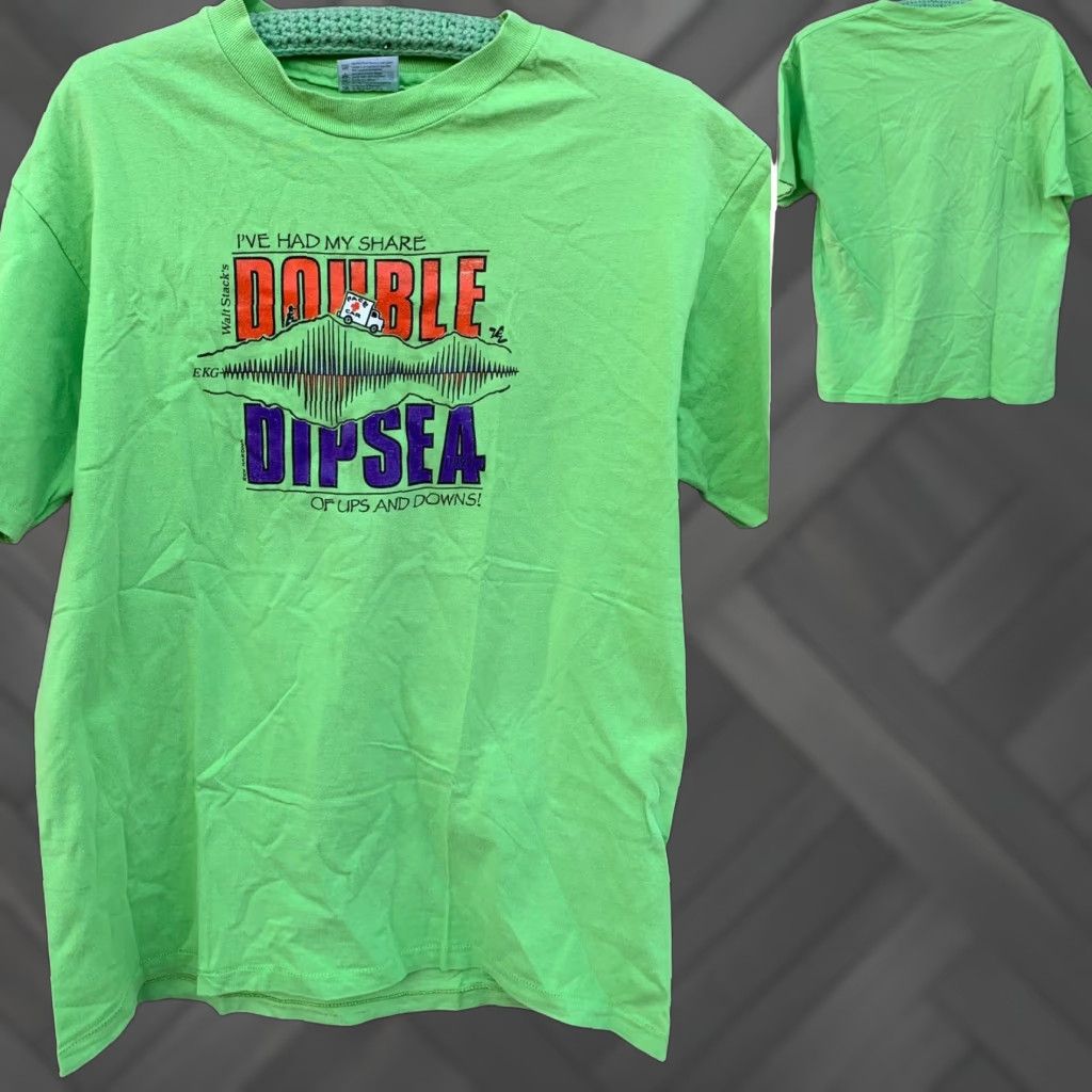 Hanes VINTAGE Hanes Beefy-T T-Shirt Men 90s 1990s Walt Stacks Double Dipsea 1992 Green Short Sleeve Crew Neck Size L Graphic Print Size US L / EU 52-54 / 3 - 1 Thumbnail