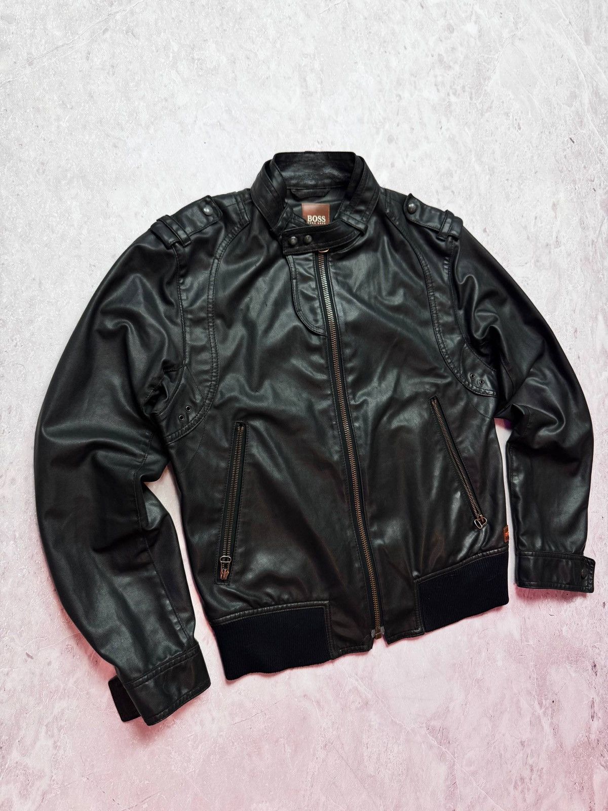 Leather Jacket Hugo Boss vintage