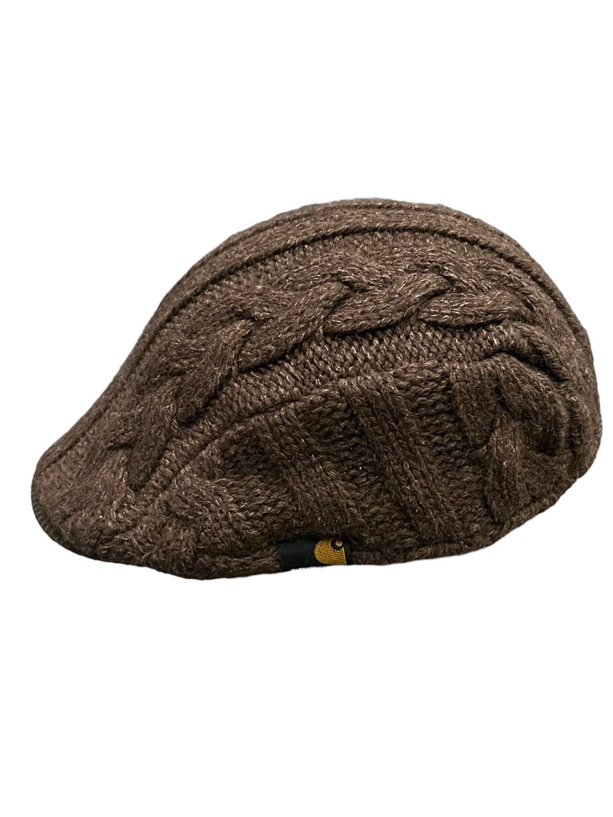 Carhartt Carhartt Brown Knit Flat Cap - Angora Blend Cable Pattern Size ONE SIZE - 3 Thumbnail