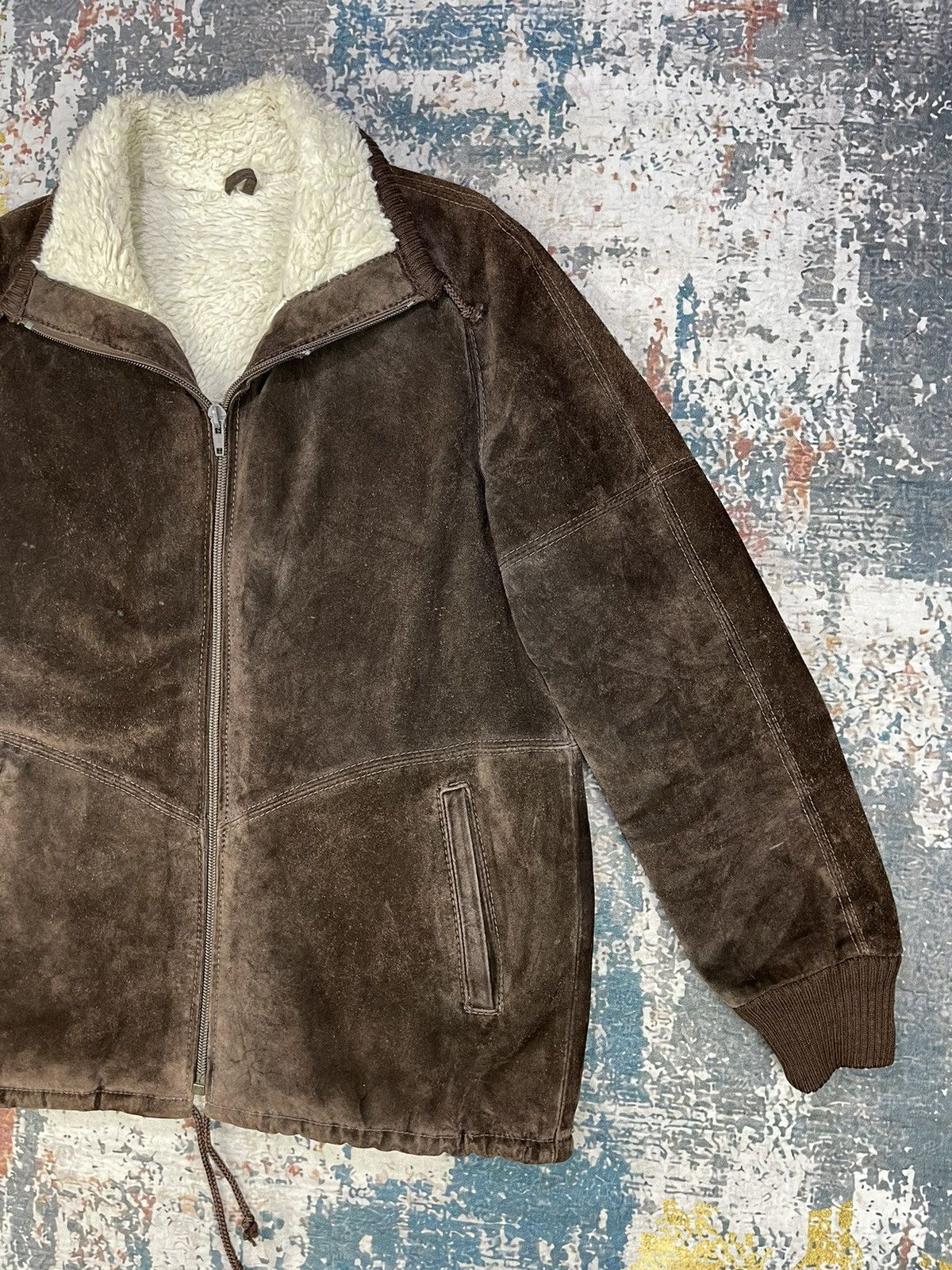 Vera Pelle Vera Pelle Suede Leather Sherpa Lined Jackets Size US L / EU 52-54 / 3 - 3 Thumbnail