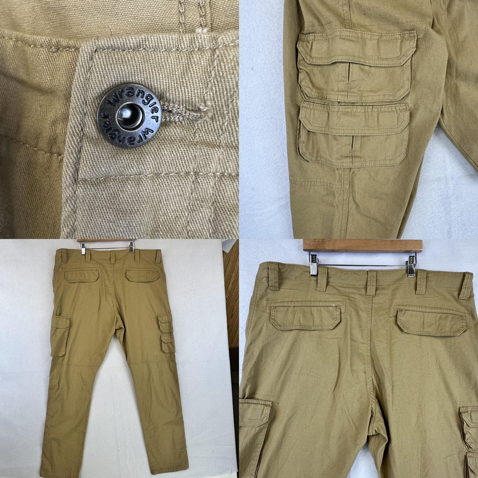 Wrangler Wrangler Five Star Pants Mens 40x32 Cargo Regular Taper Khaki Pockets Stretch Cotton Spandex Canvas Flat Front Army Workwear 40 Mens Size US 40 / EU 56 - 9 Thumbnail