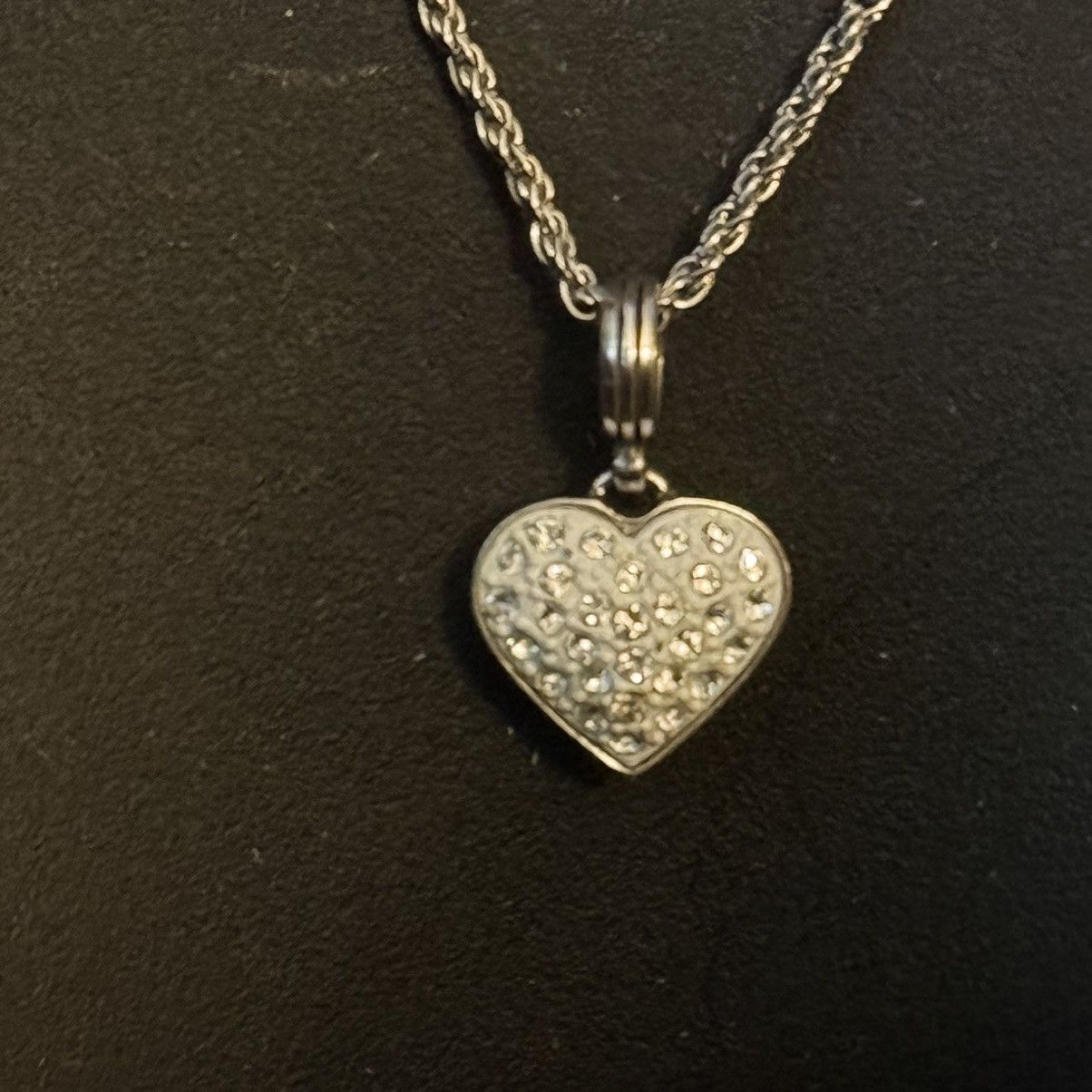 Brighton Brighton silver tone pave crystal heart pendant necklace Size ONE SIZE - 2 Thumbnail