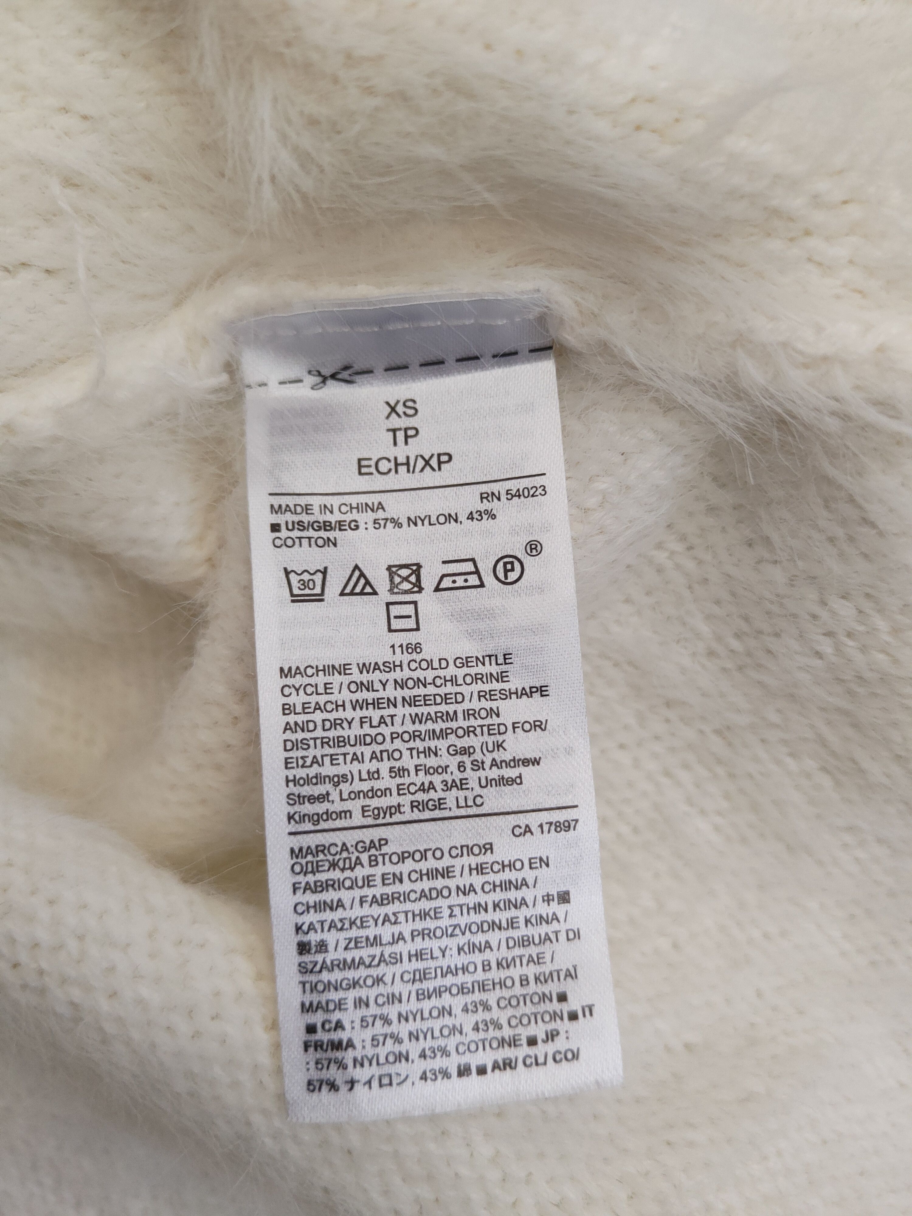 Gap DL Gap White Fur shaggy Mohair Knitwear #46-531 Size XS / US 0-2 / IT 36-38 - 10 Thumbnail