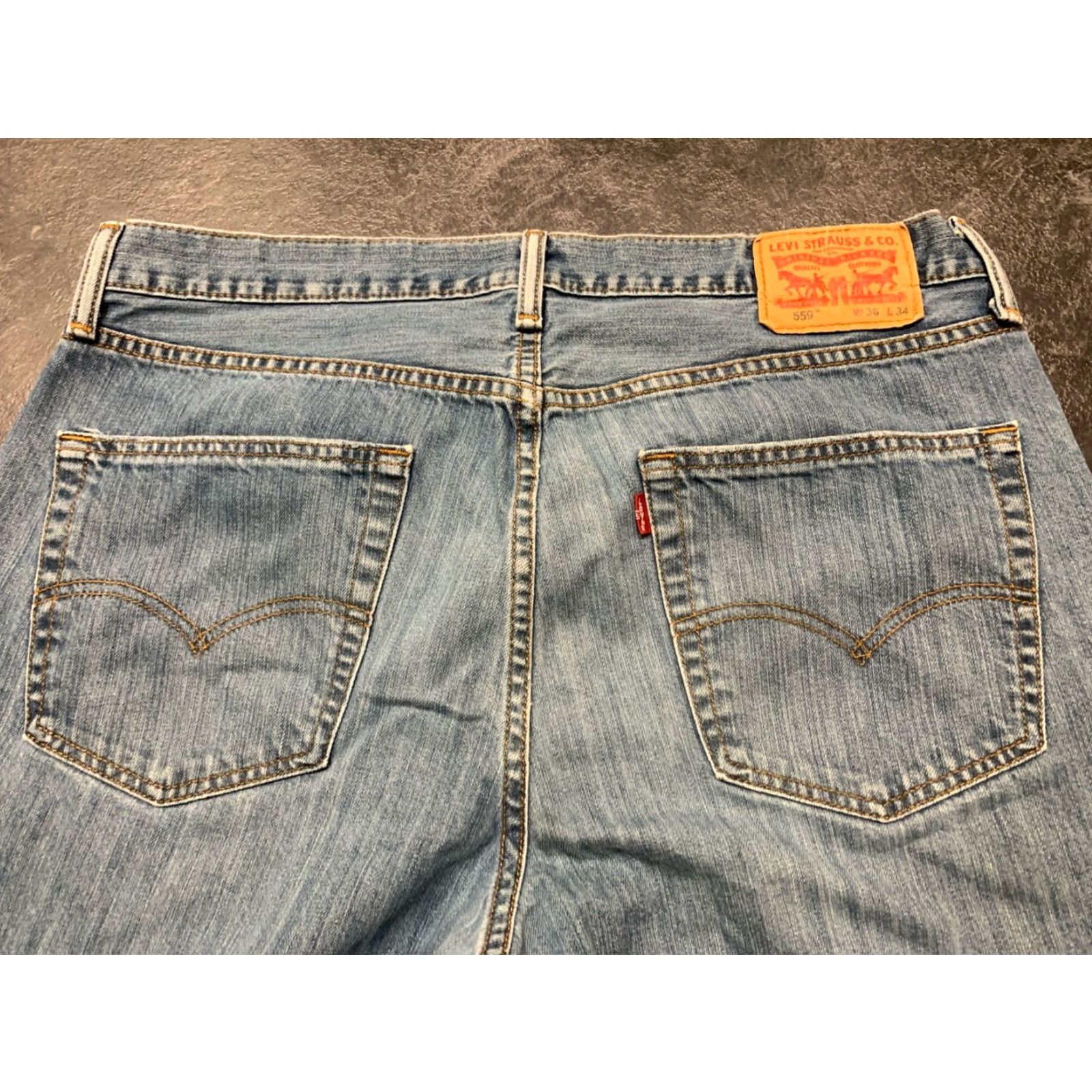 Levi's Levis 559 Mens Relaxed Straight Leg Jeans Blue Cotton Medium Wash Size US 36 / EU 52 - 3 Thumbnail