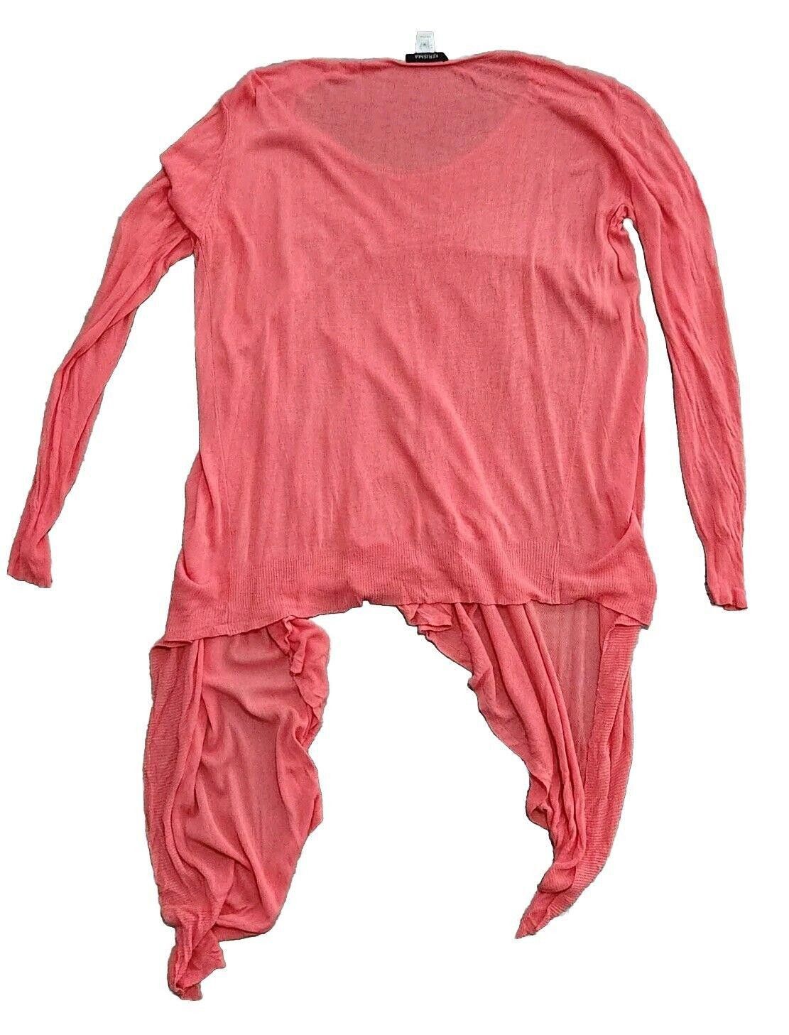 Designer Kerisma Sweater Top Medium Coral Pink Assymetrical Hem Size M / US 6-8 / IT 42-44 - 2 Thumbnail