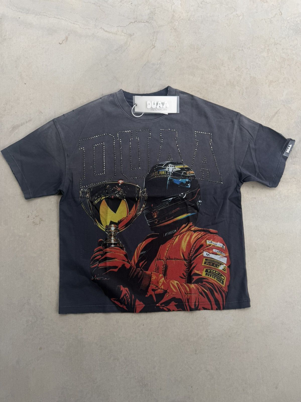 Other DUAA Rhinestone Racer Graphic T-Shirt – Washed Black Medium Size US M / EU 48-50 / 2 - 1 Thumbnail