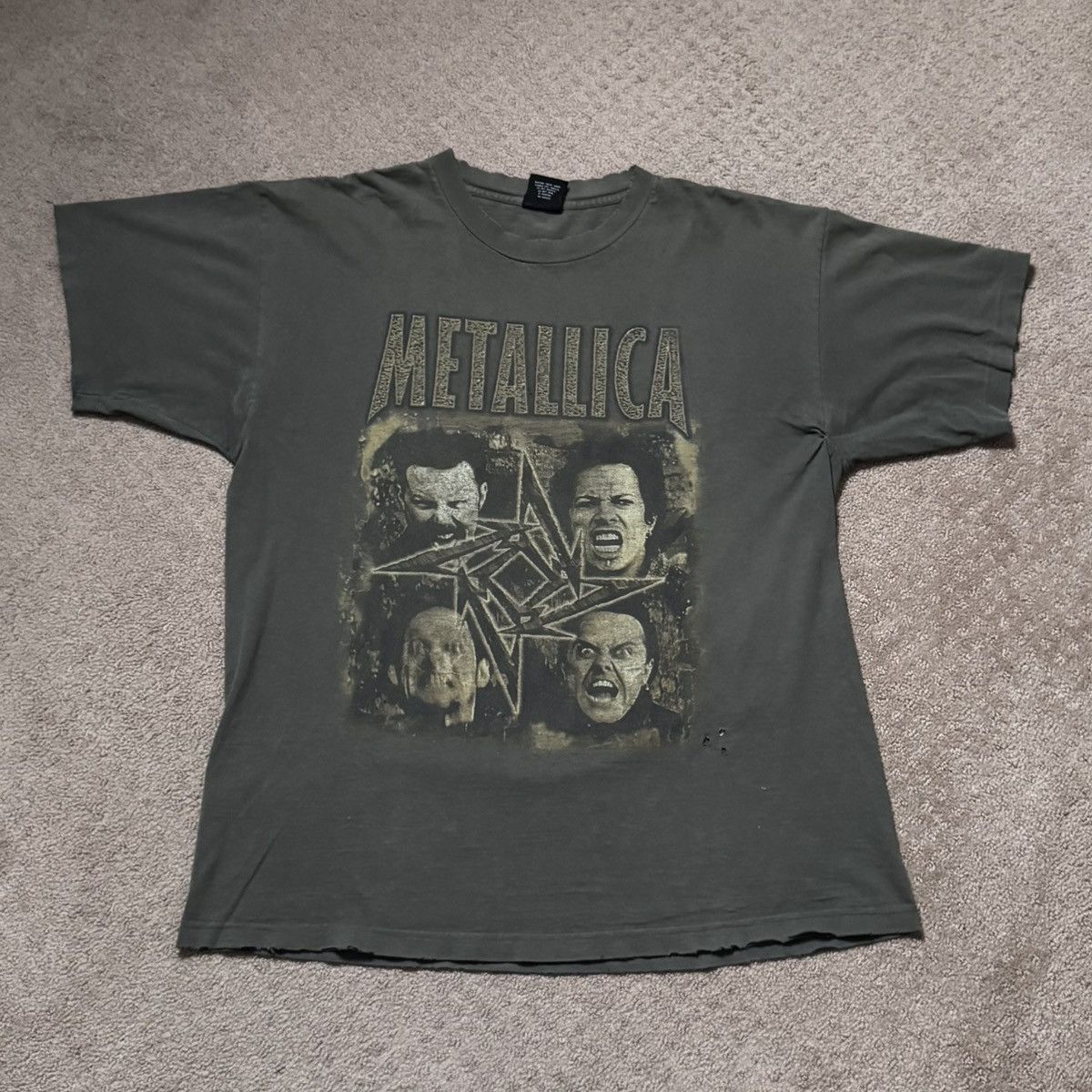 Vintage 1996 Army Green Metallica Band tee Size US XL / EU 56 / 4 - 1 Thumbnail