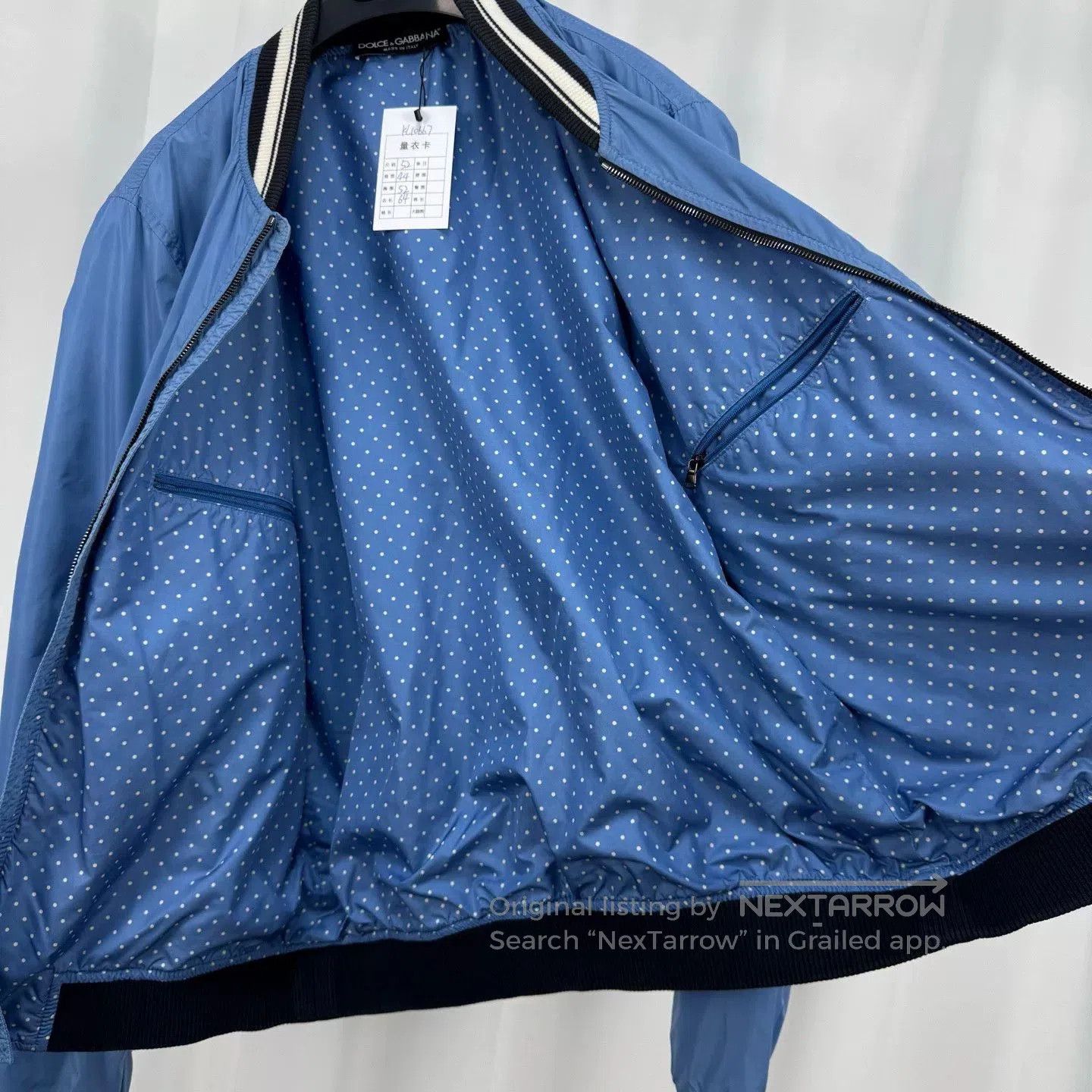 Dolce & Gabbana Dolce&Gabbana Blue Leather Tag Zip Jacket. Size US L / EU 52-54 / 3 - 5 Thumbnail