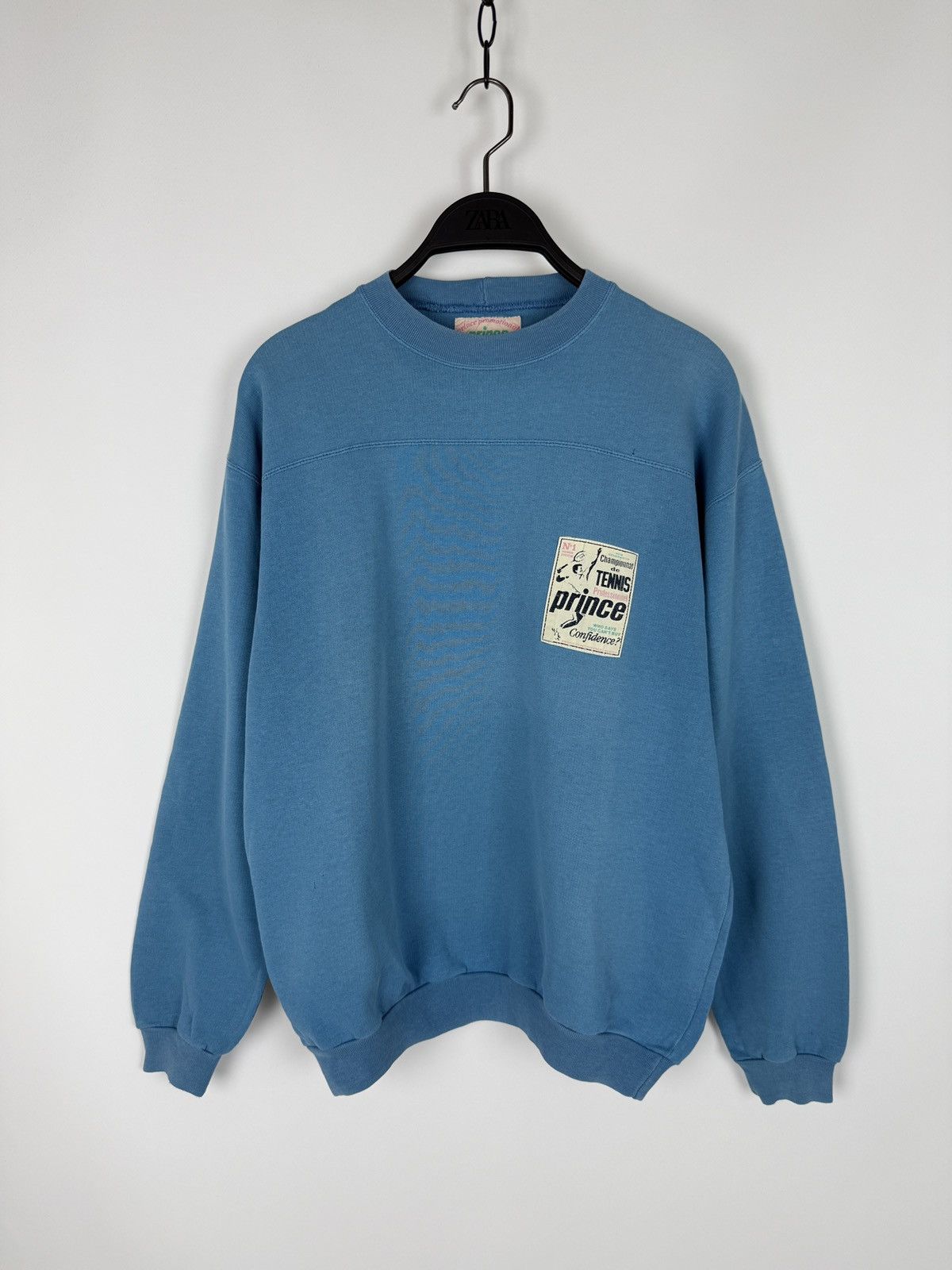 Prince 1980’s Vintage Prince Tennis Patch Baby Blue Boxy Sweatshirt Size US M / EU 48-50 / 2 - 1 Thumbnail