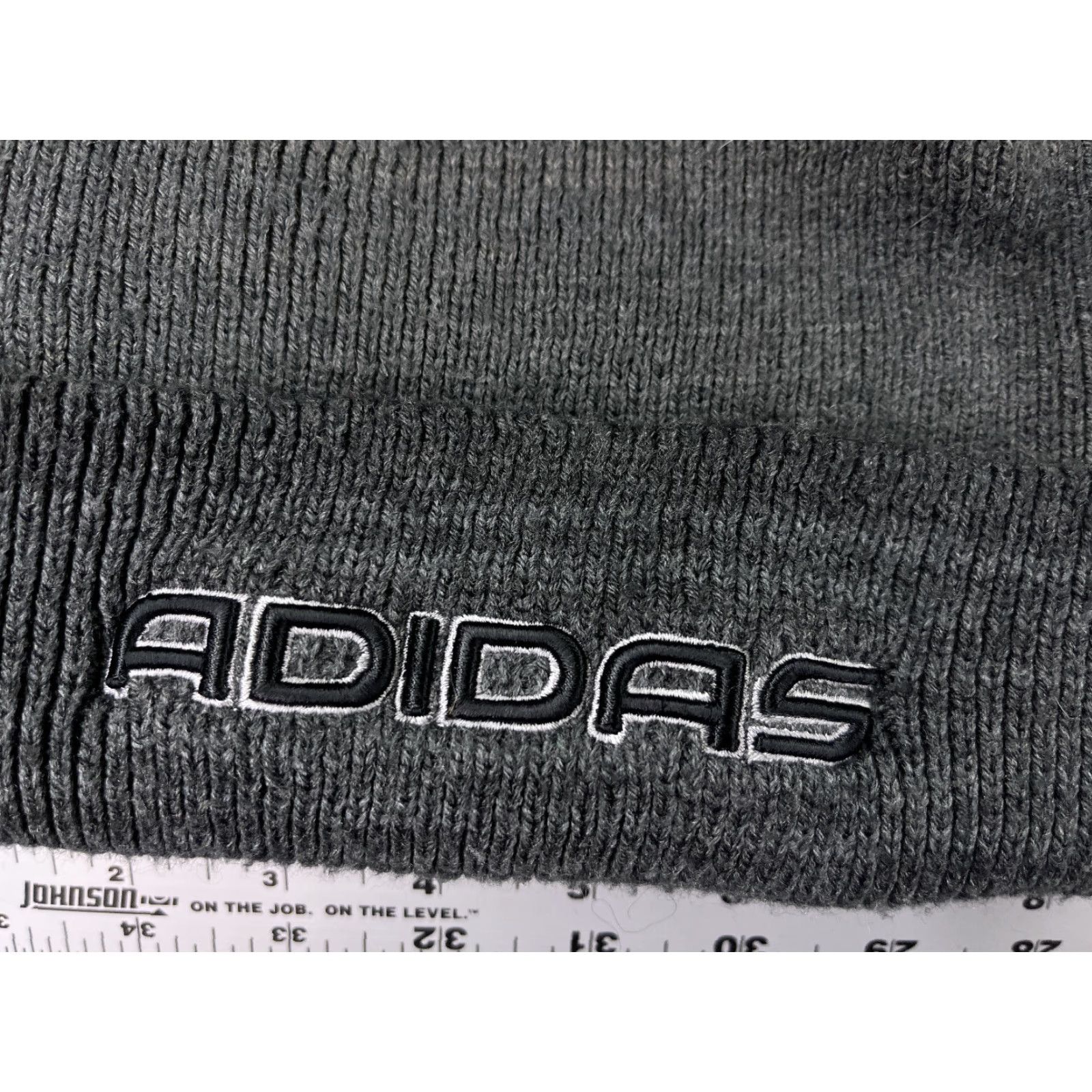 Adidas ADIDAS Beanie Adult One Size Gray Knit 100% Acrylic Winter Ski Logo Hat Mens Size ONE SIZE - 2 Thumbnail